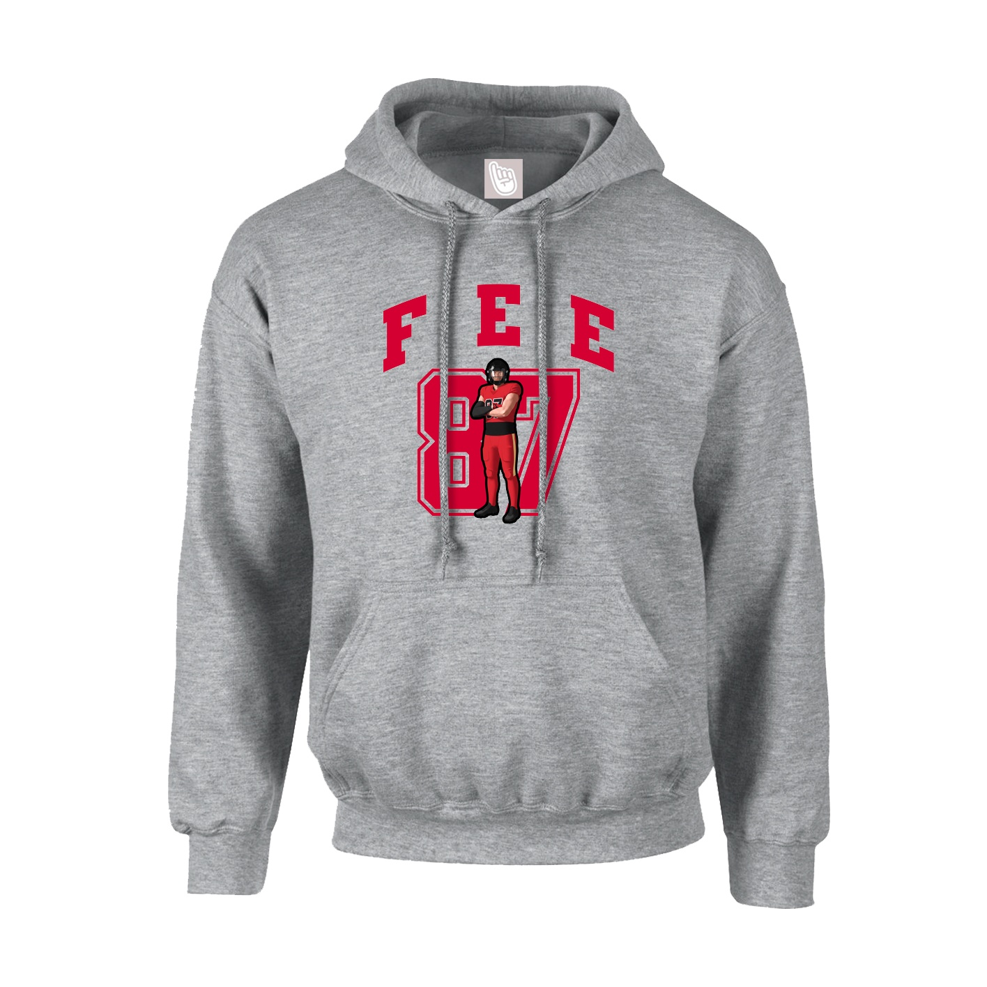 Youth Hoodie — Number in Grey
