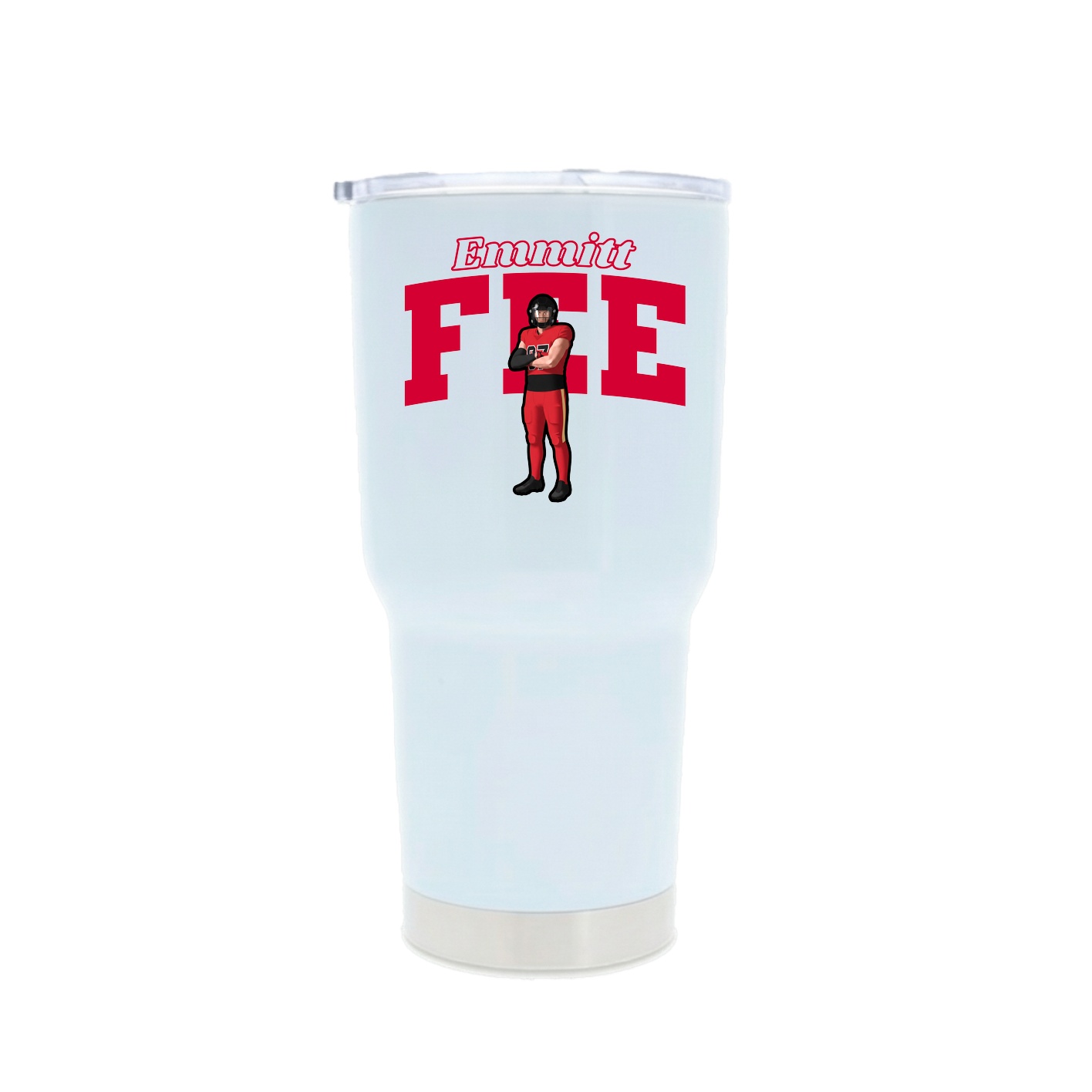 30oz Stainless Steel Tumbler — Name Arch in White