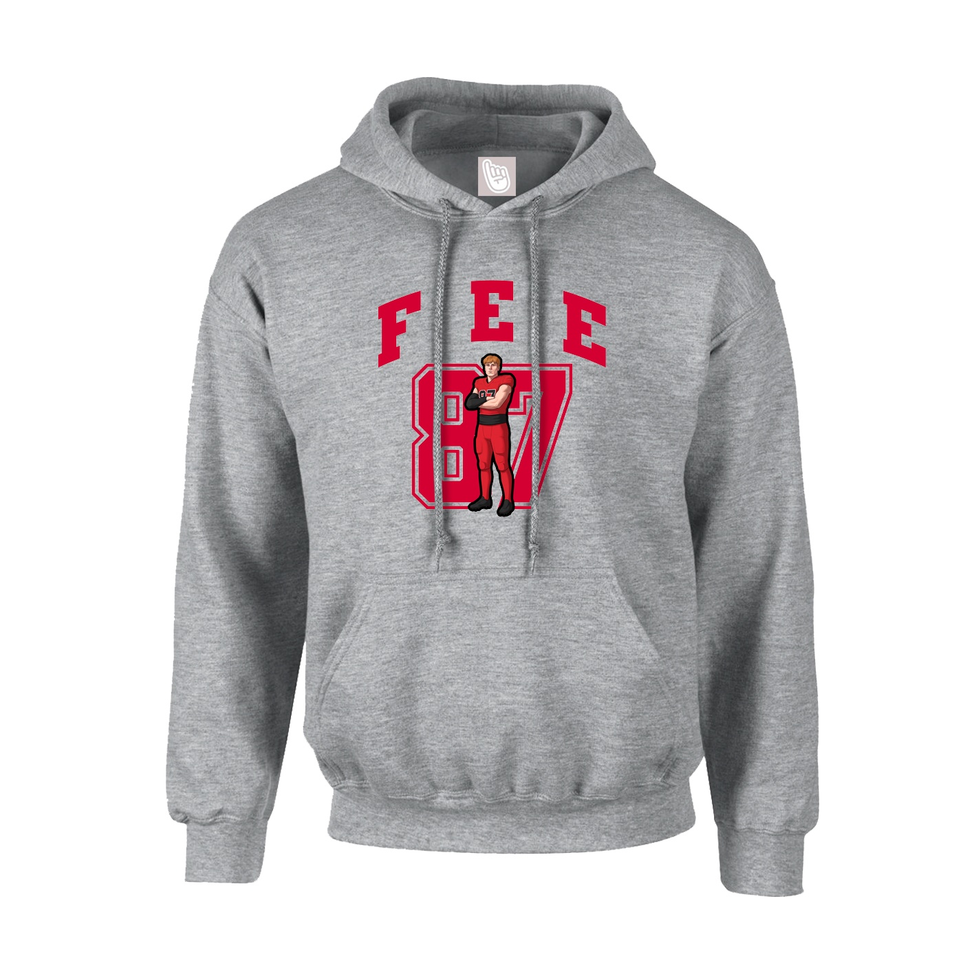 Hoodie — Number in Grey