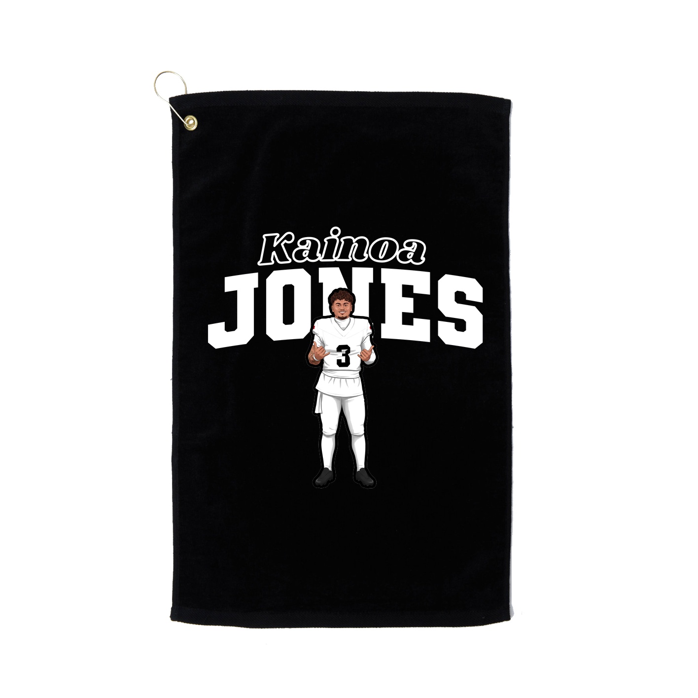 Golf Towel — Name Arch in Black