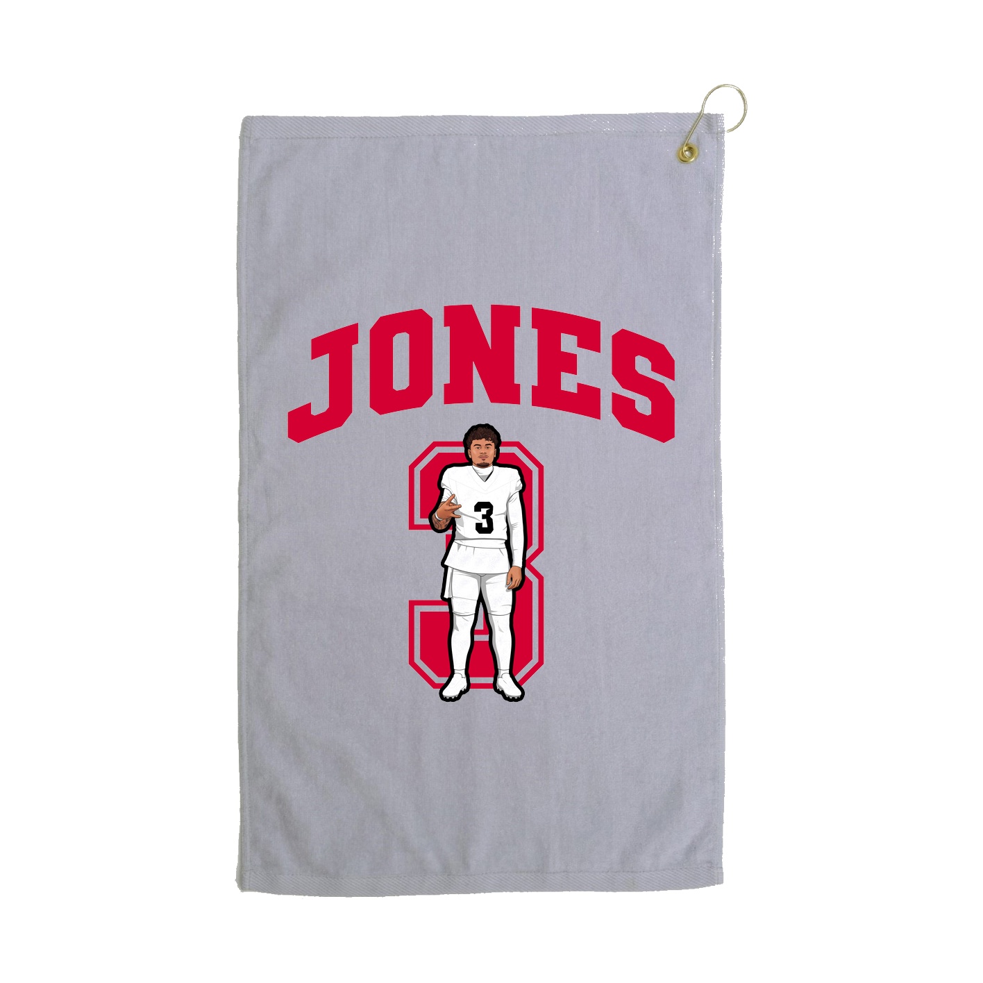 Golf Towel — Number in Grey