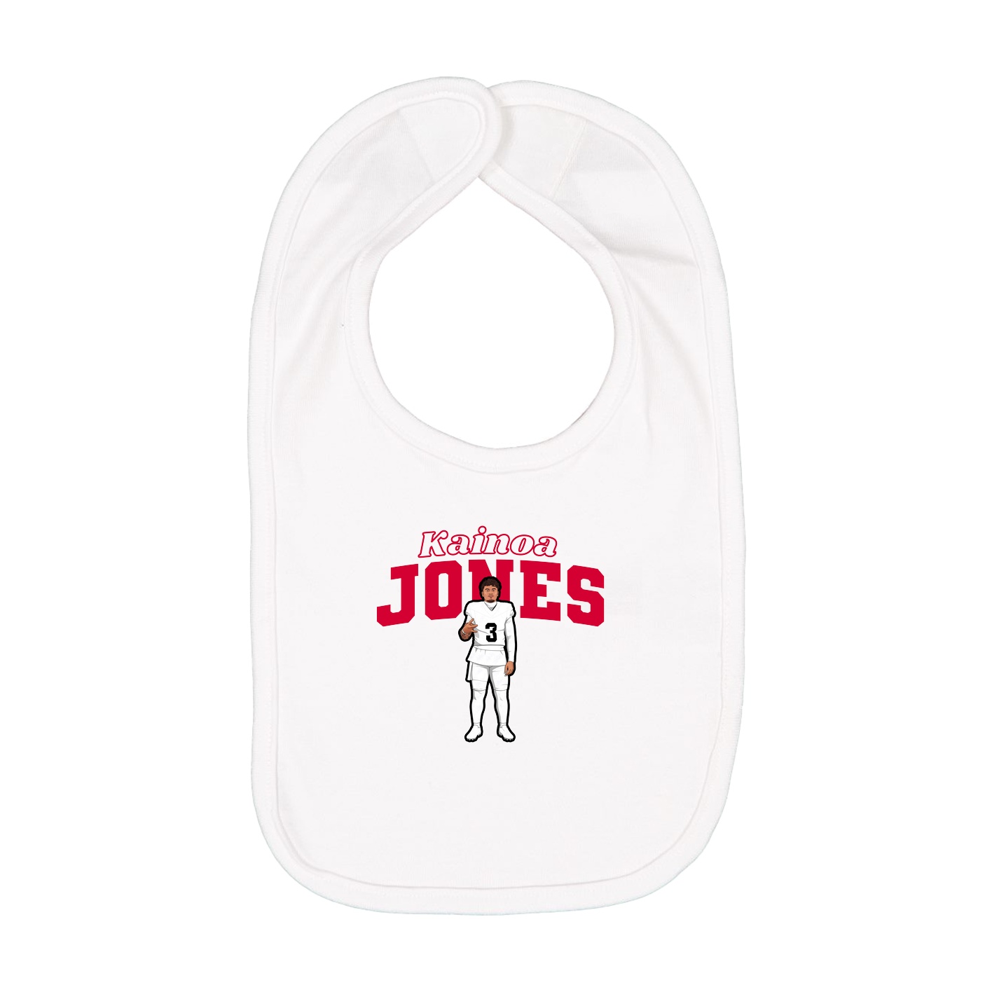 Infant Bib — Name Arch in White