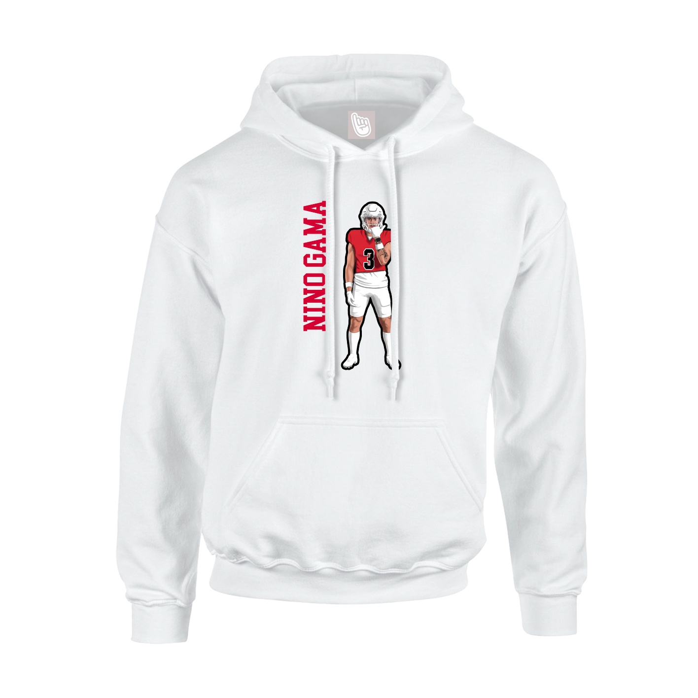 Hoodie — Name Vertical in White