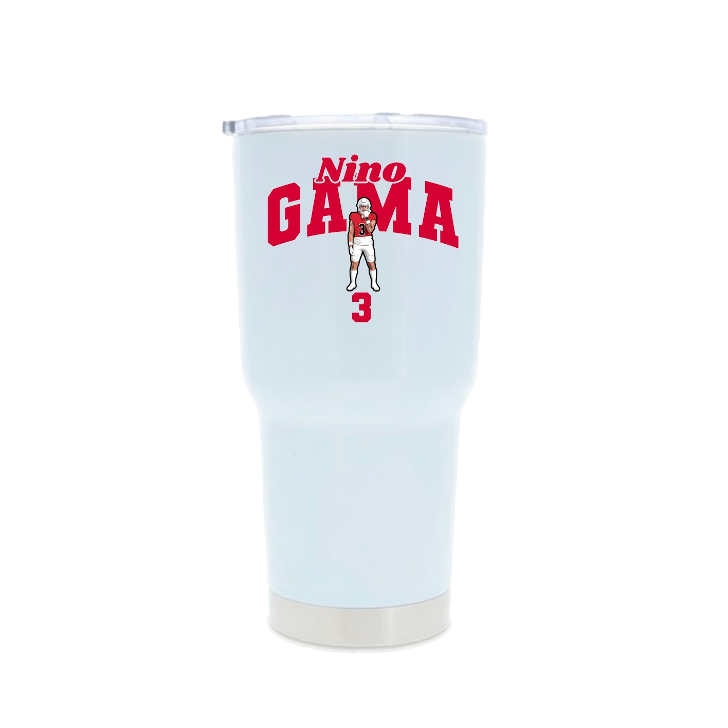 30oz Stainless Steel Tumbler — Signature Arch in White