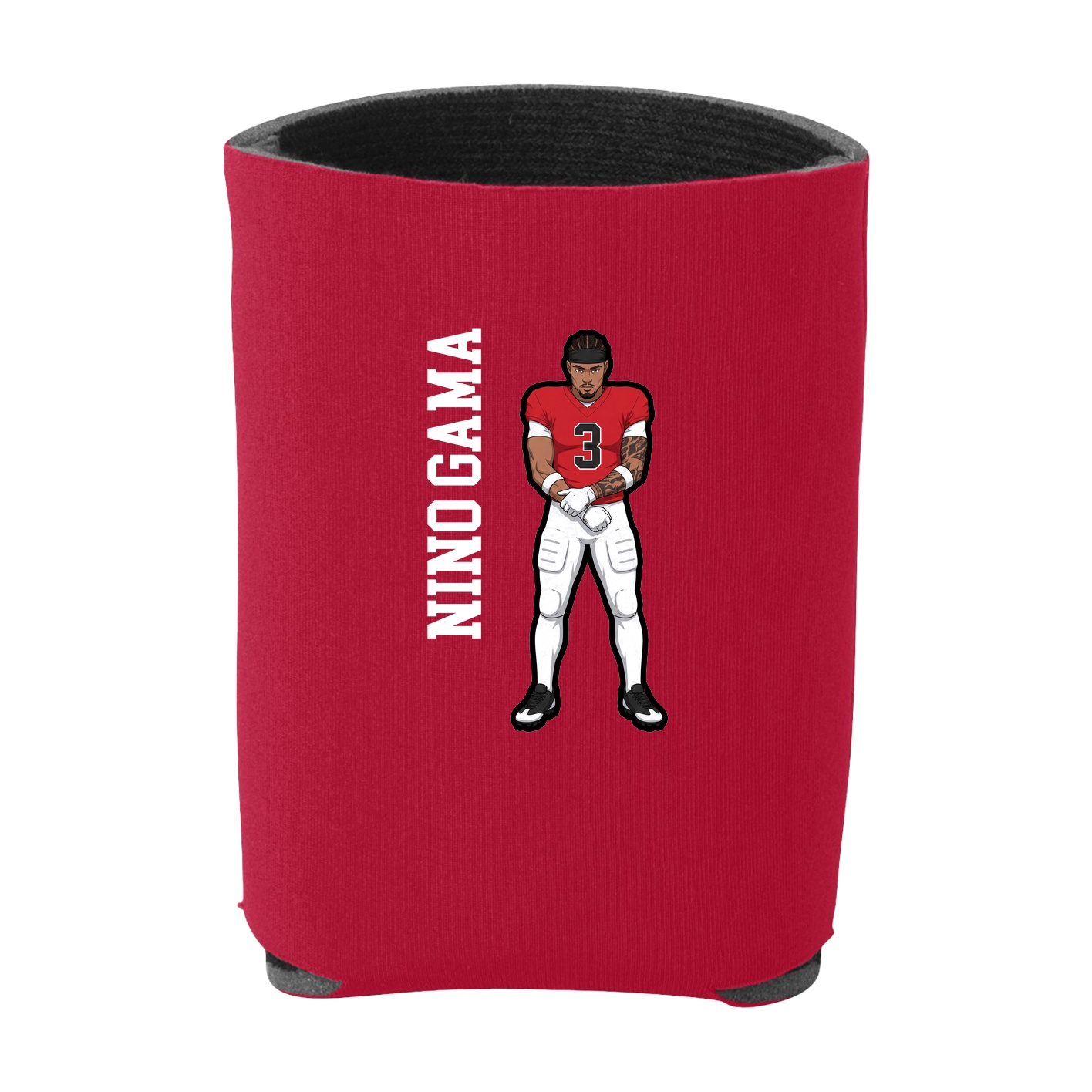 Can Holder — Name Vertical in Red