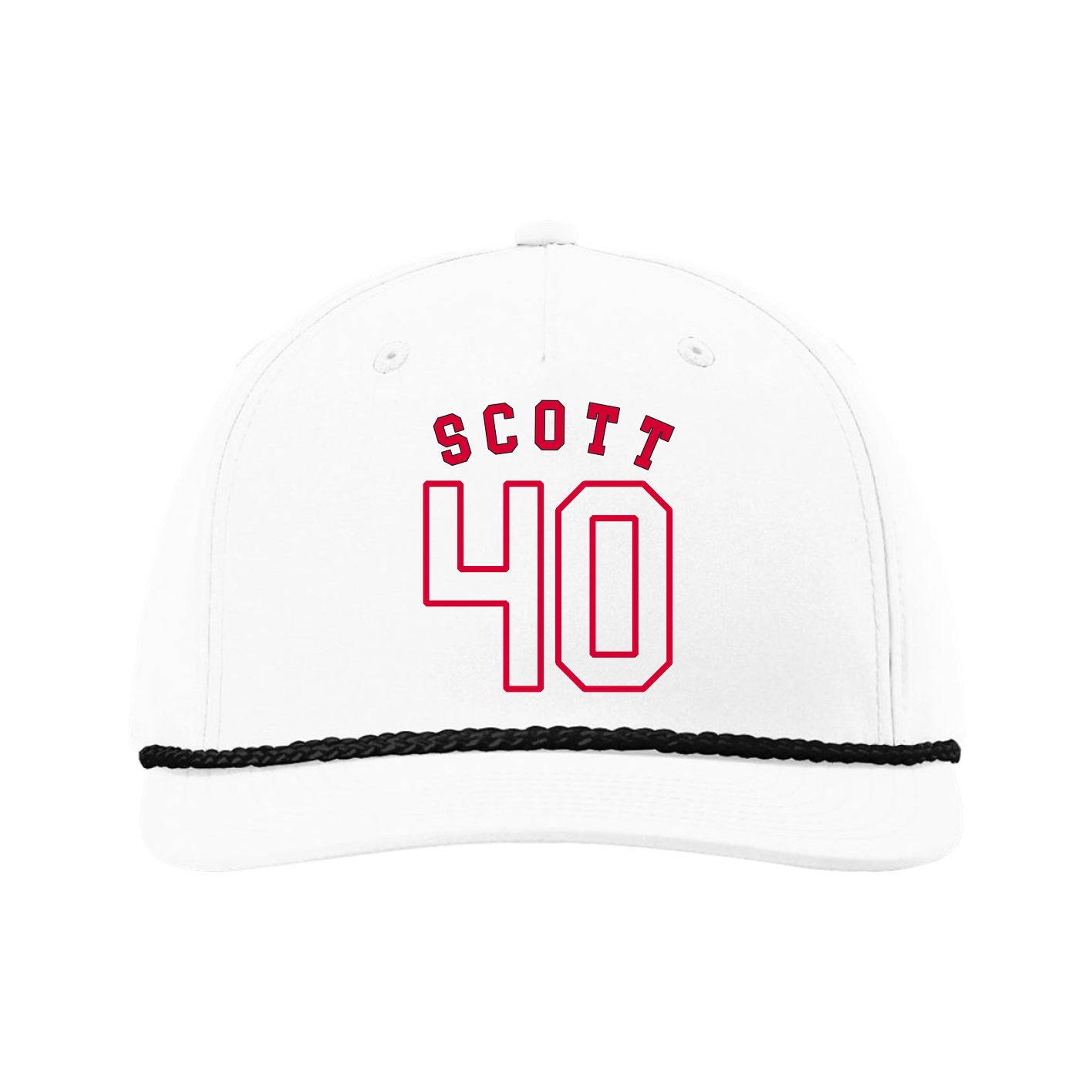 Five-Panel Classic Rope Cap — Shirsey Arch in White