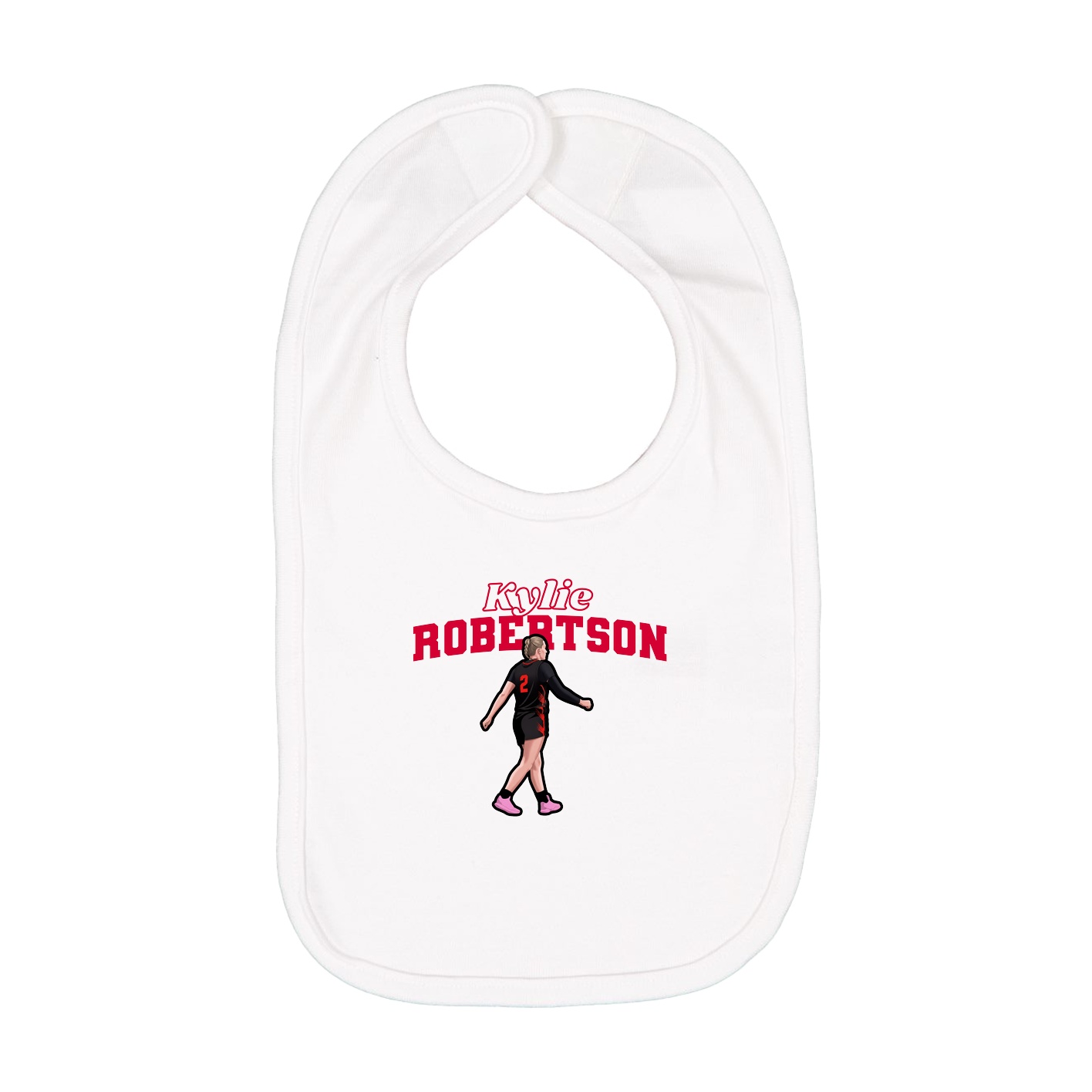 Infant Bib — Name Arch in White