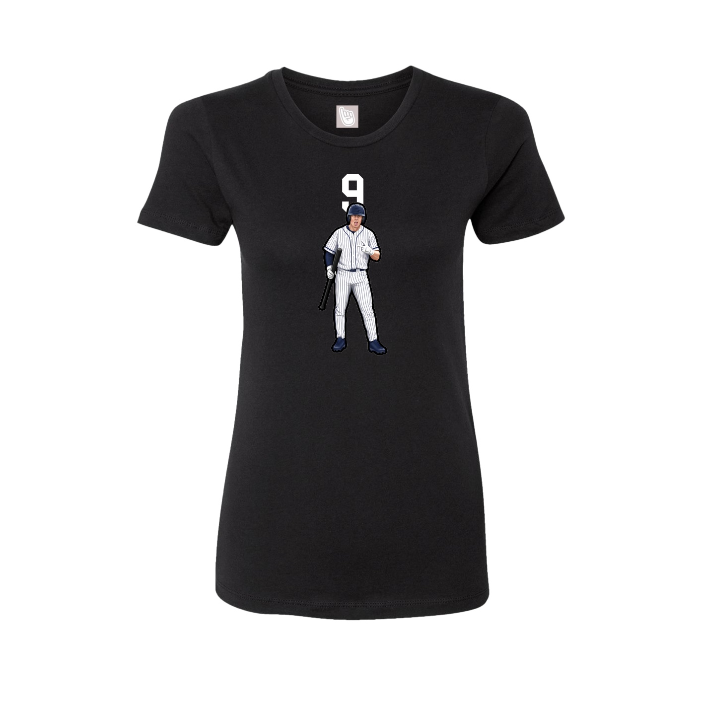 Fitted Women's Tee — Number Top in Black