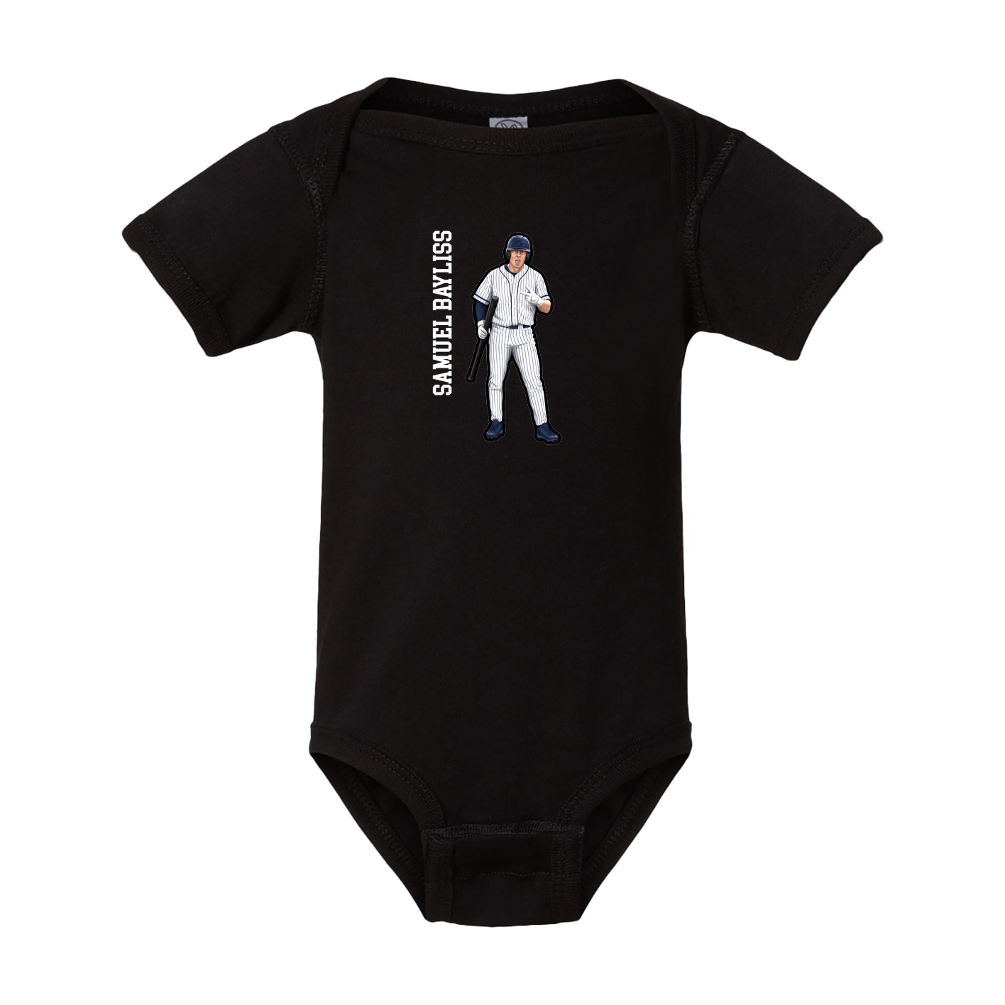 Baby Onesie — Name Vertical in Black