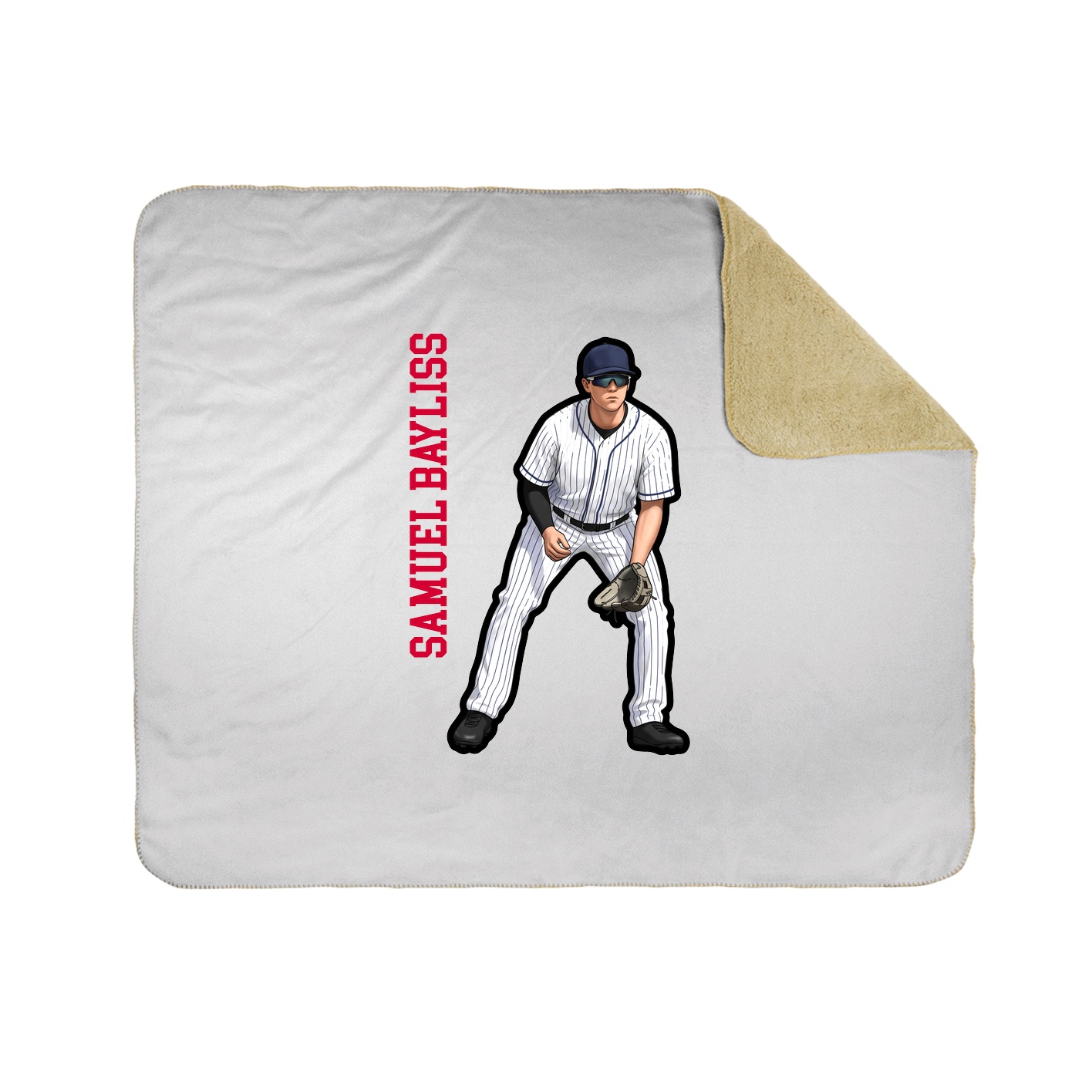Throw Blanket — Name Vertical in White