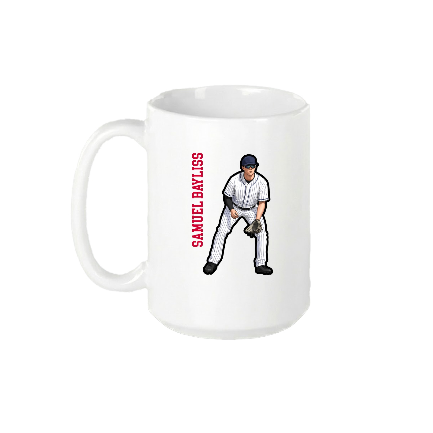 15oz Coffee Mug — Name Vertical in White