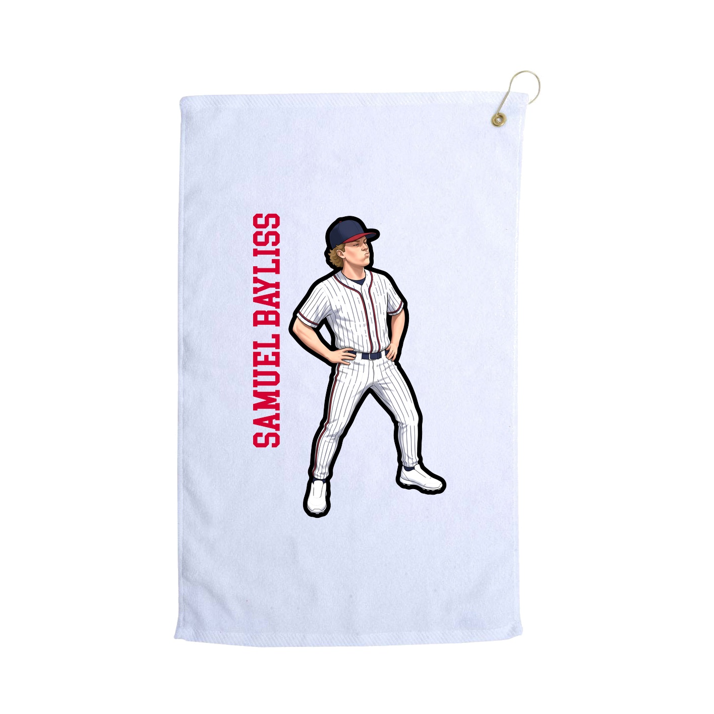 Golf Towel — Name Vertical in White