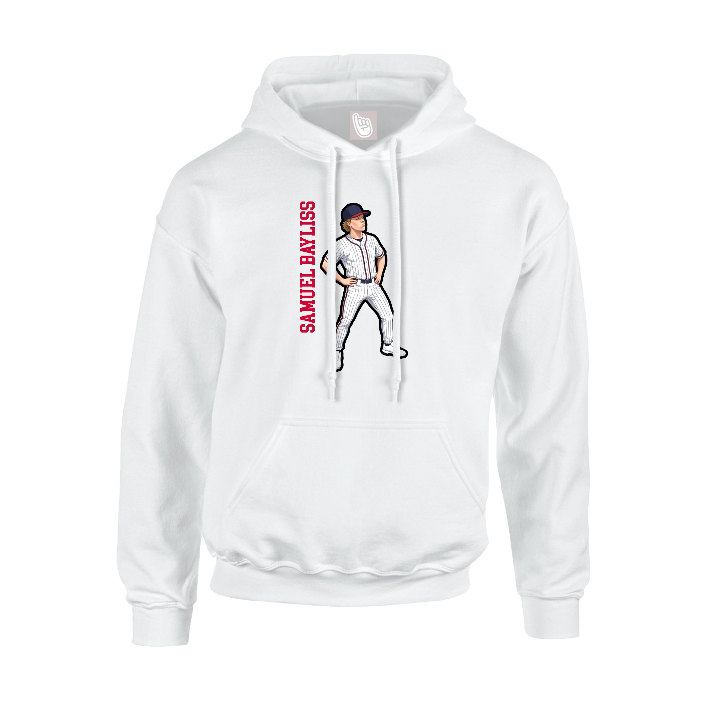 Youth Hoodie — Name Vertical in White