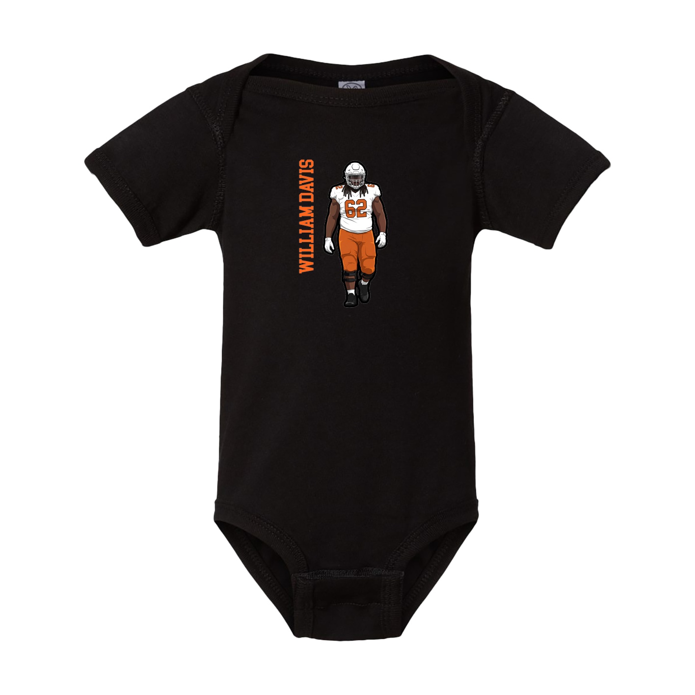 Baby Onesie — Name Vertical in Black