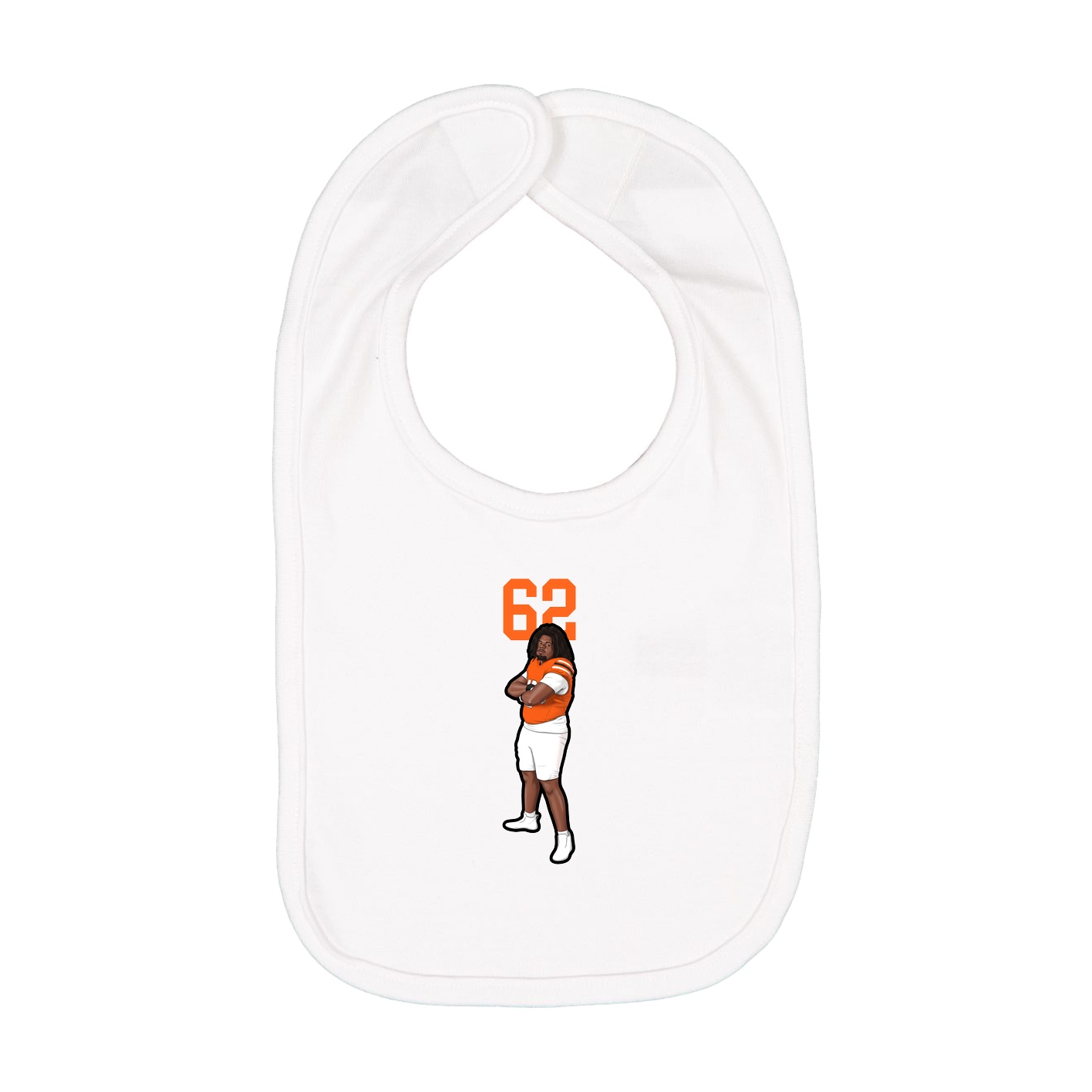 Infant Bib — Number Top in White