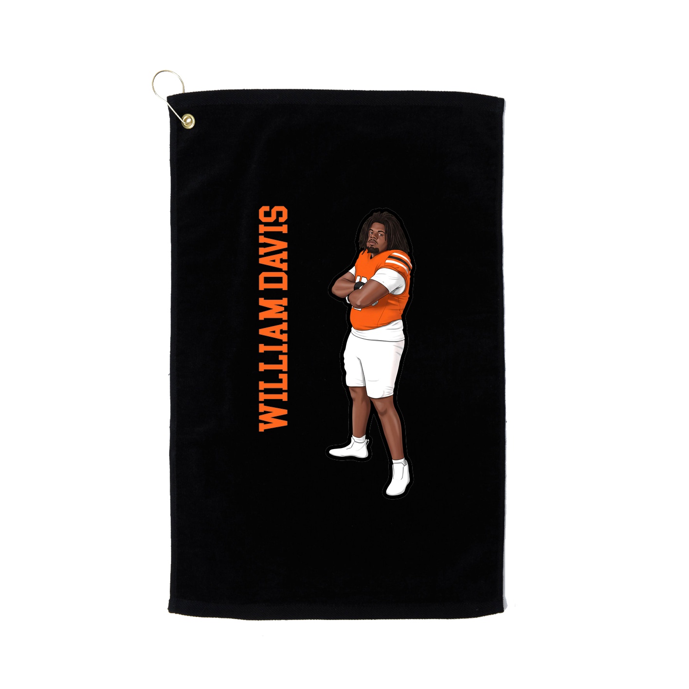 Golf Towel — Name Vertical in Black
