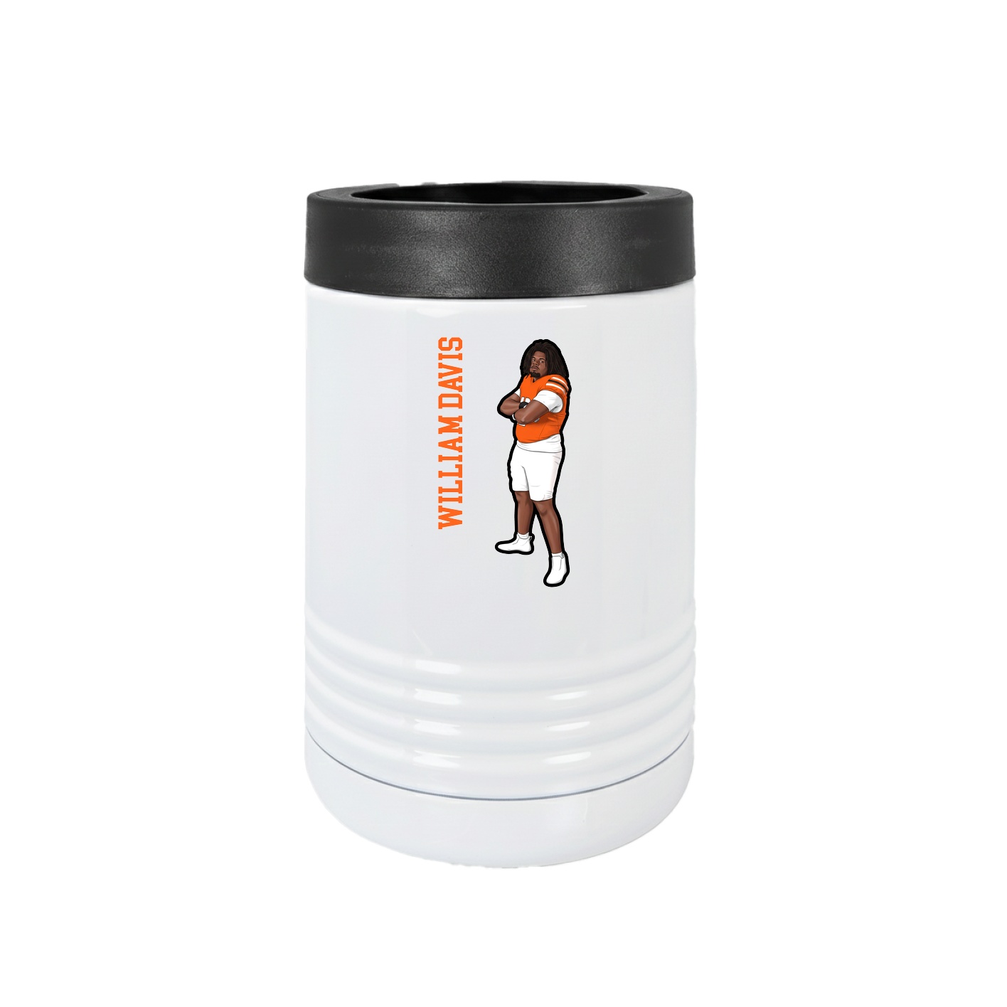 Beverage Holder — Name Vertical in White