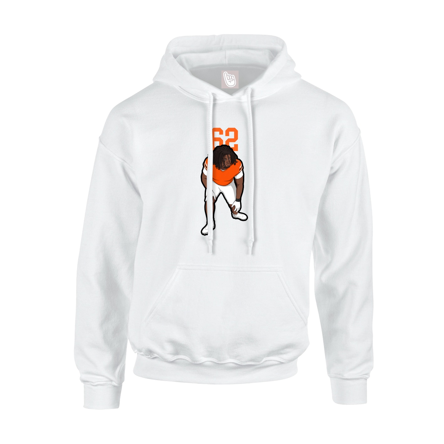 Youth Hoodie — Number Top in White