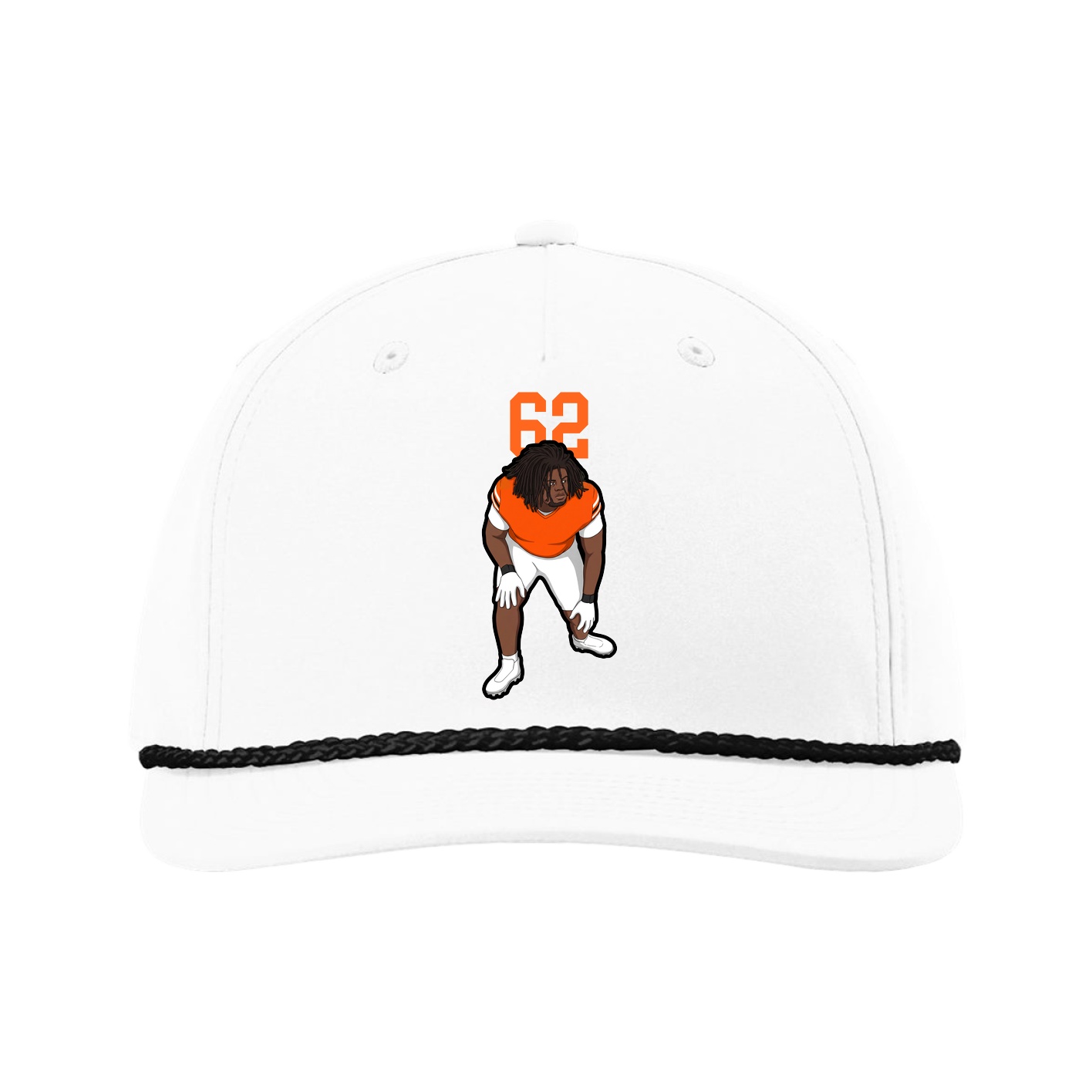 Five-Panel Classic Rope Cap — Number Top in White