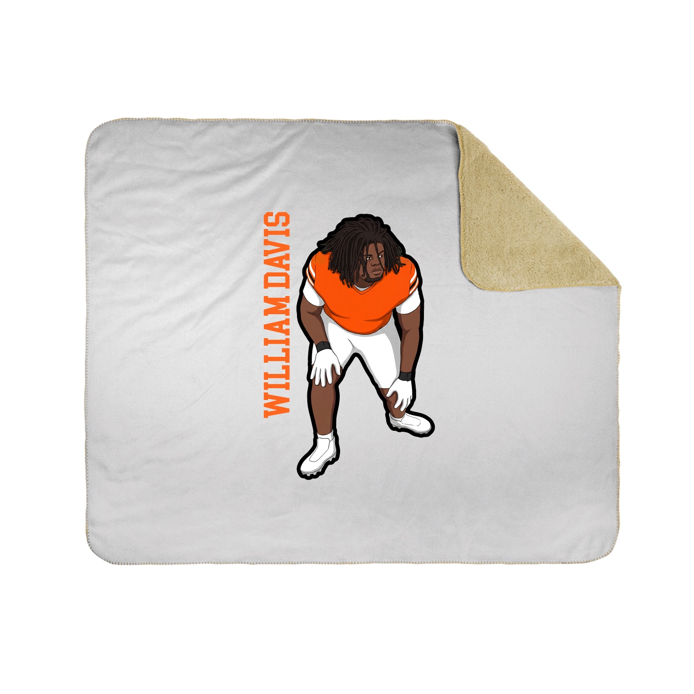 Throw Blanket — Name Vertical in White