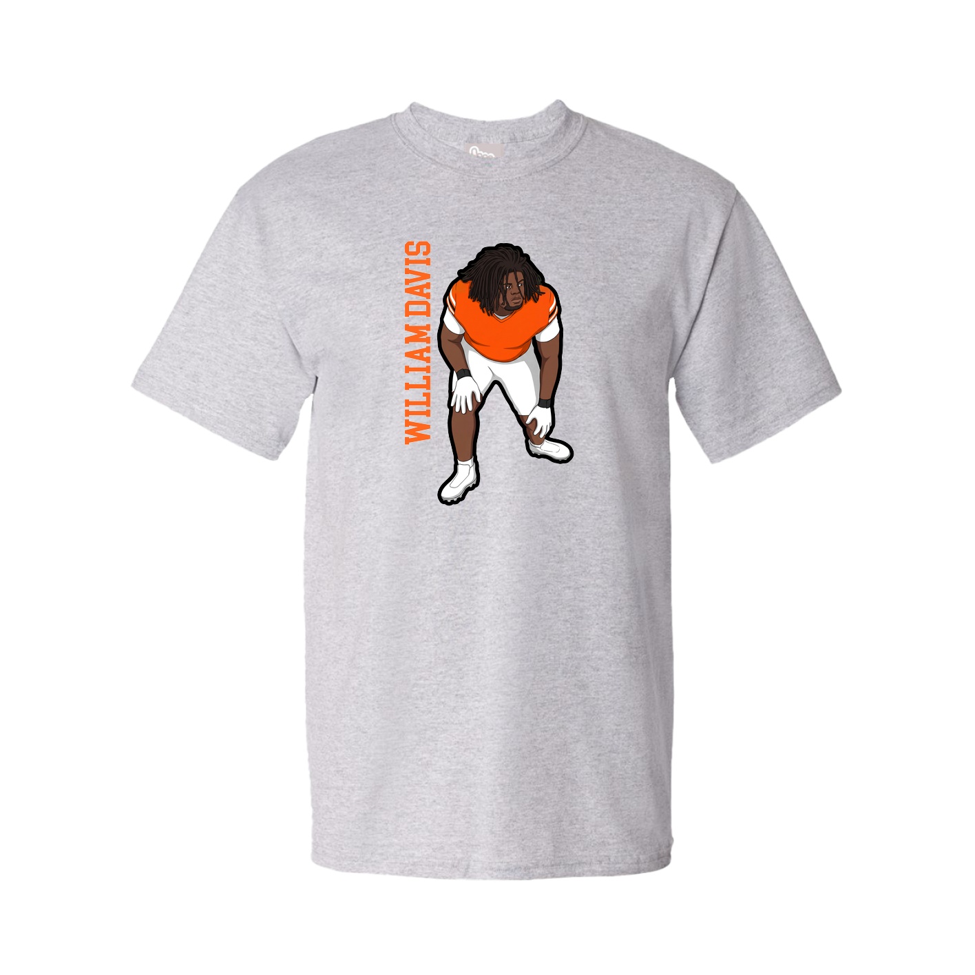 Tee — Name Vertical in Grey