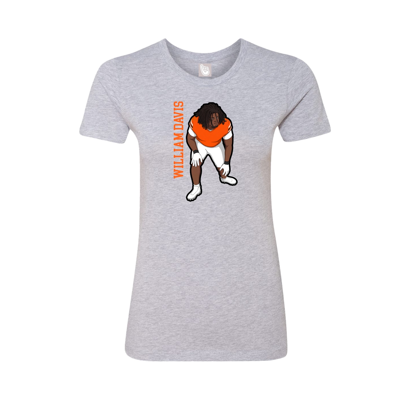 Fitted Women's Tee — Name Vertical in Grey