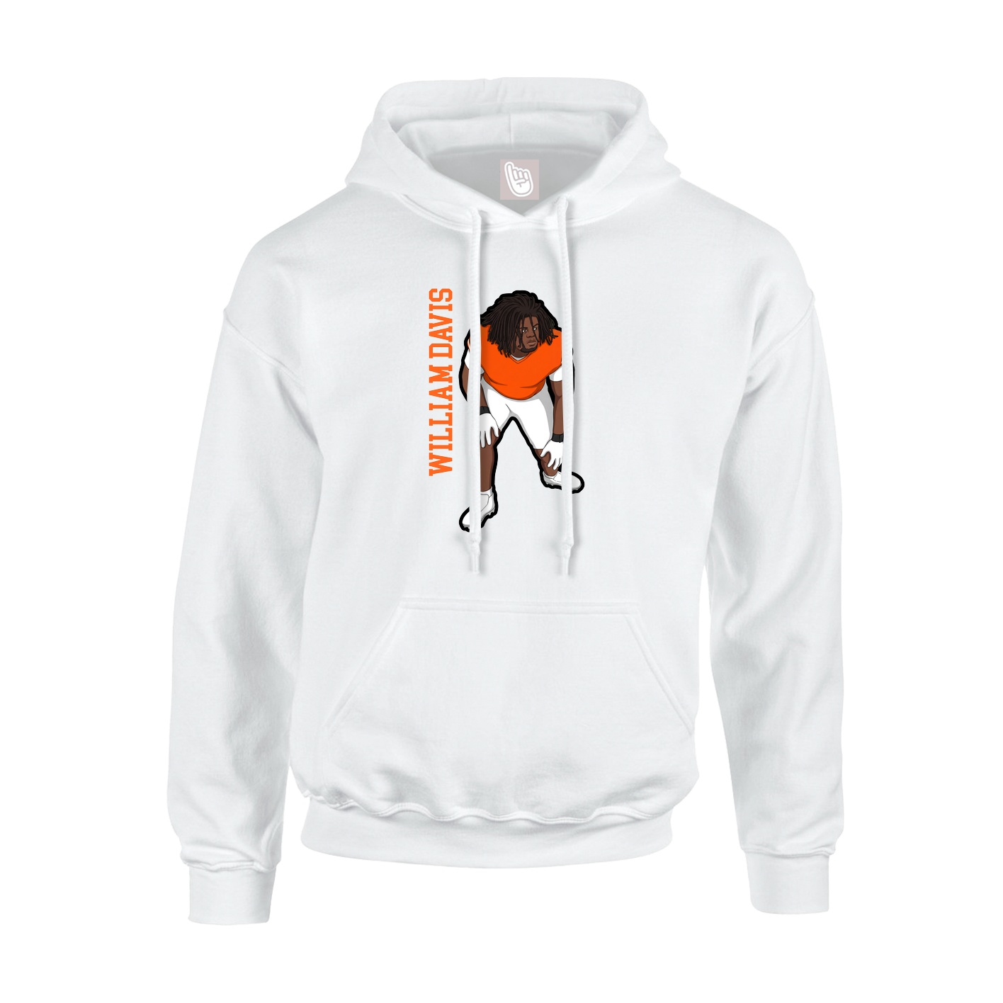 Youth Hoodie — Name Vertical in White