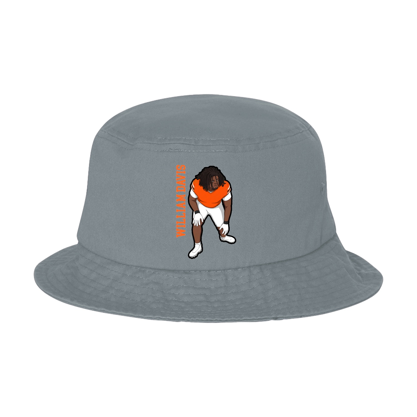 Bucket Cap — Name Vertical in Grey