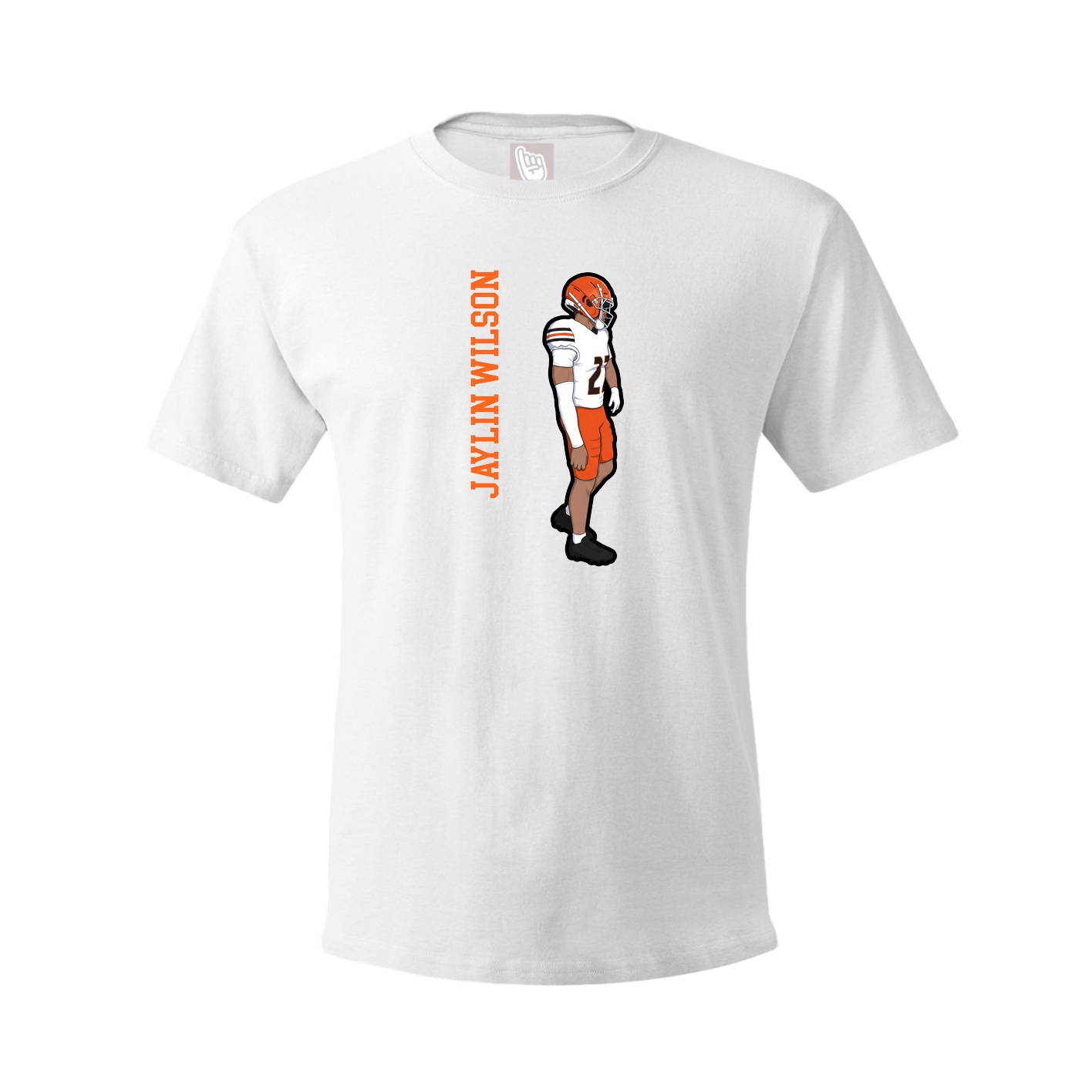 Tee — Name Vertical in White