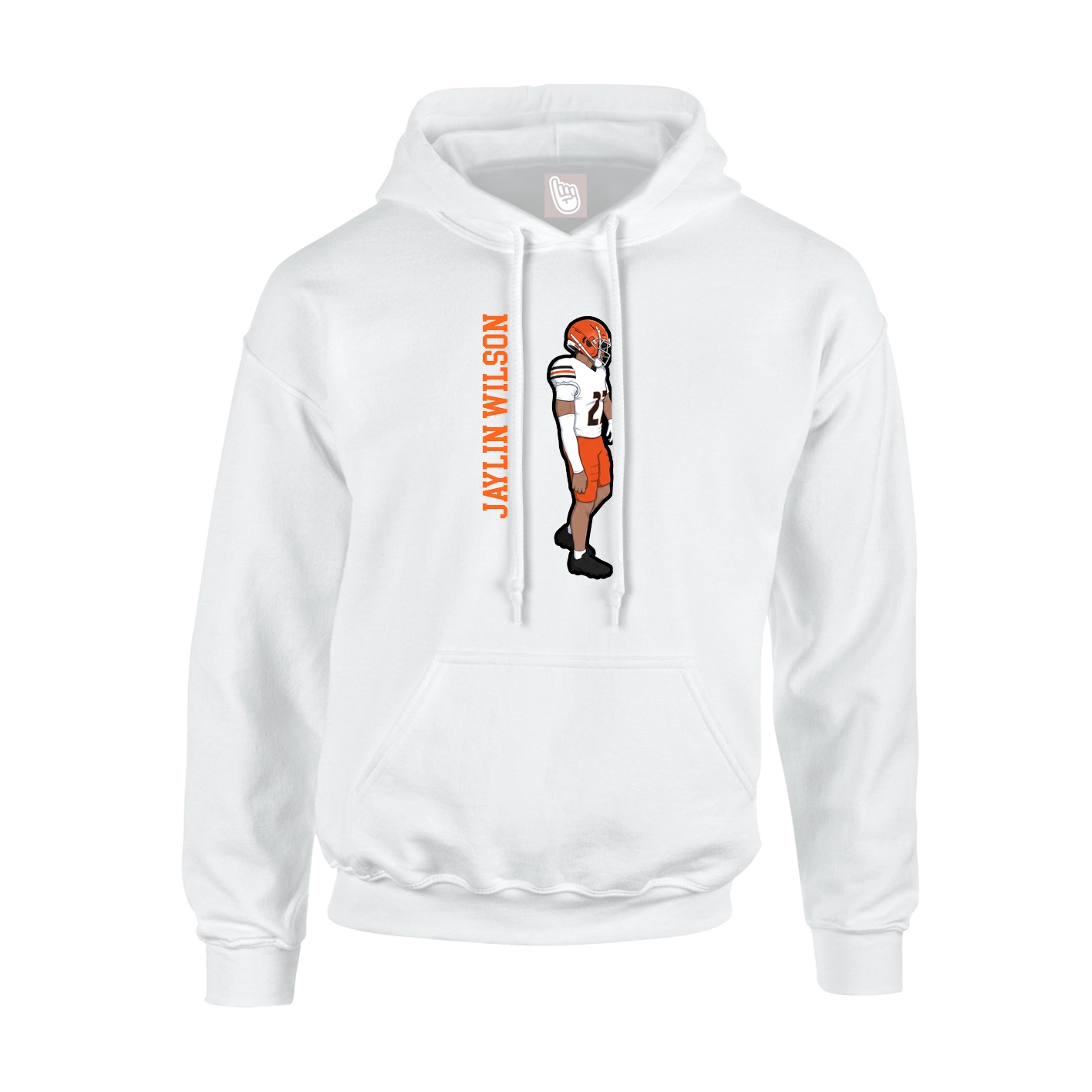 Youth Hoodie — Name Vertical in White