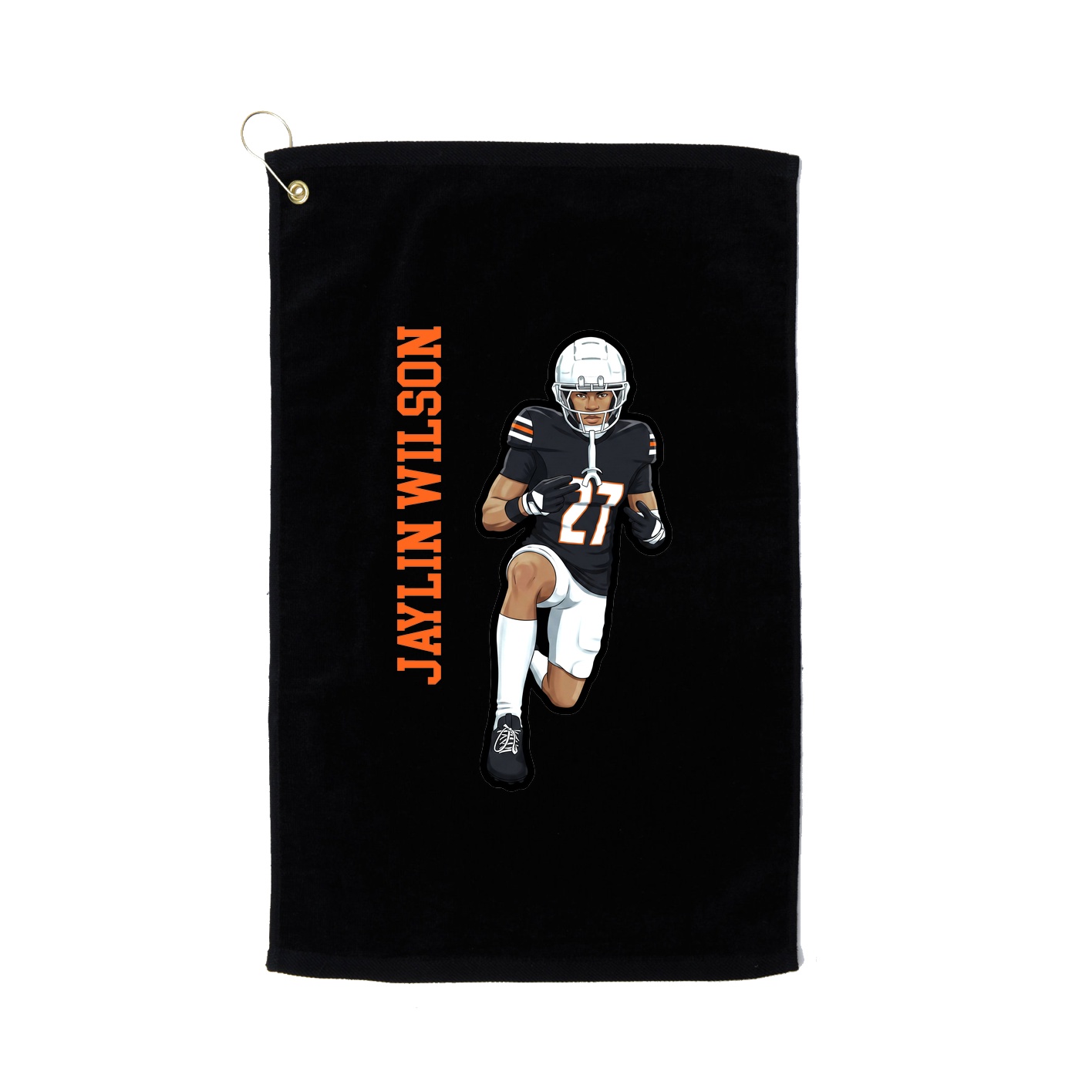 Golf Towel — Name Vertical in Black