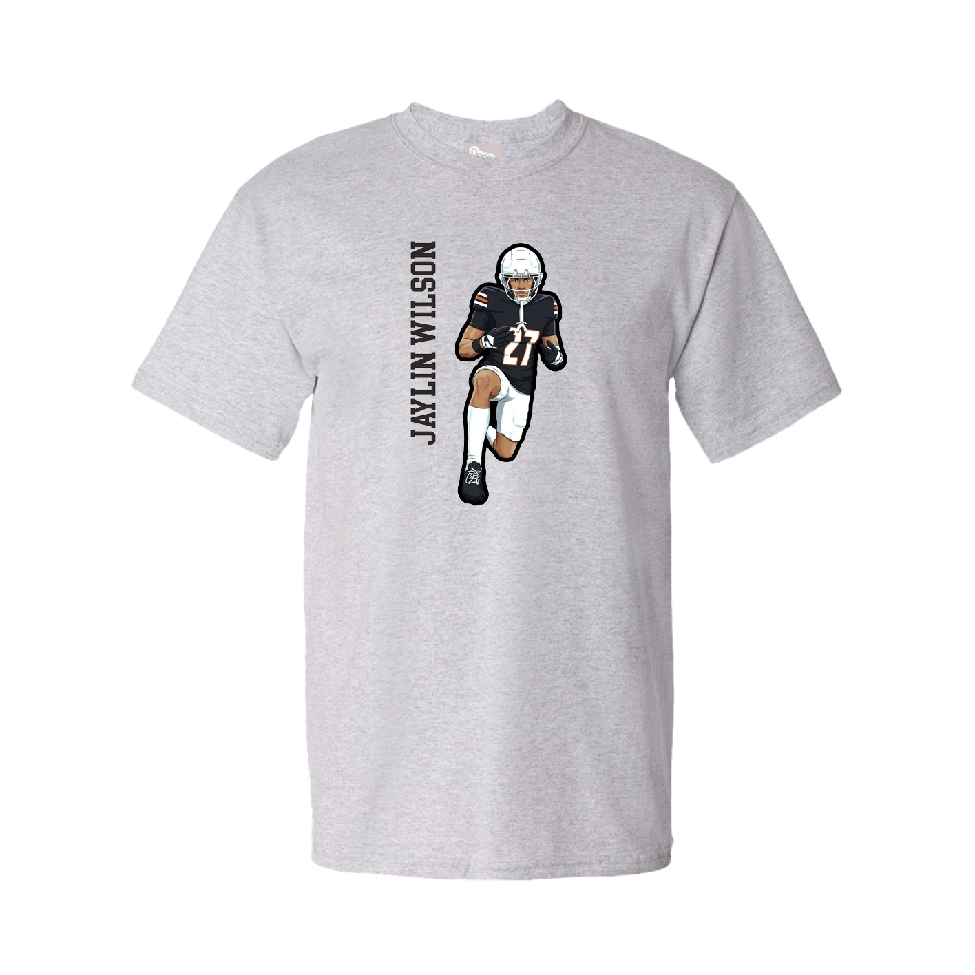 Tee — Name Vertical in Grey
