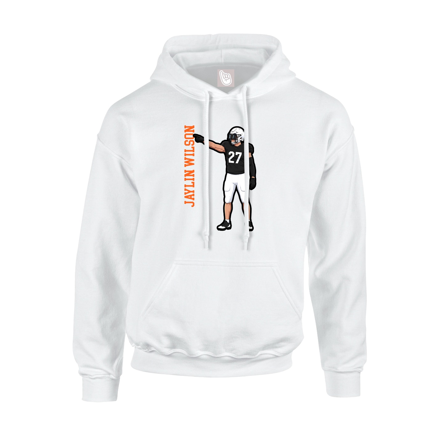 Hoodie — Name Vertical in White