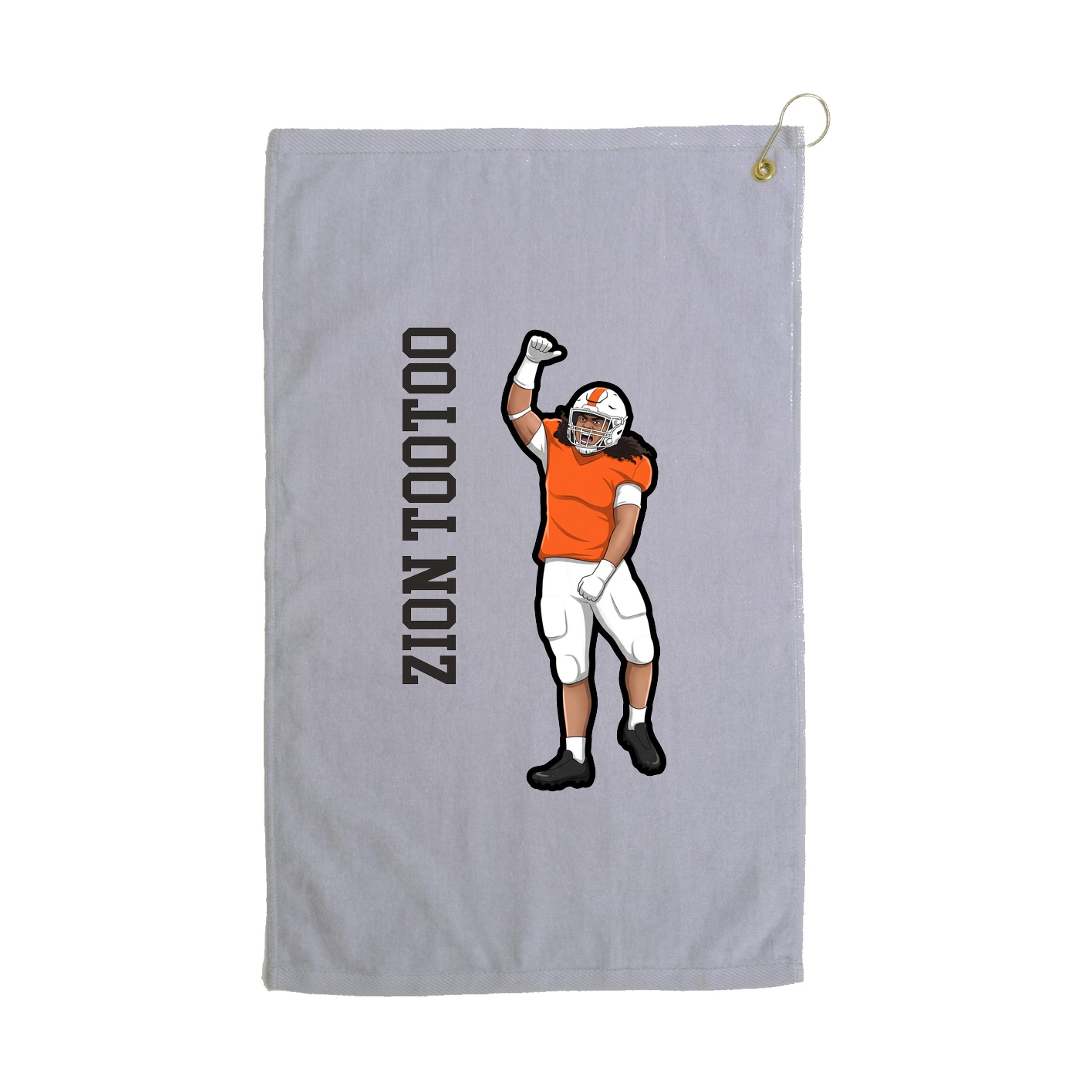 Golf Towel — Name Vertical in Grey