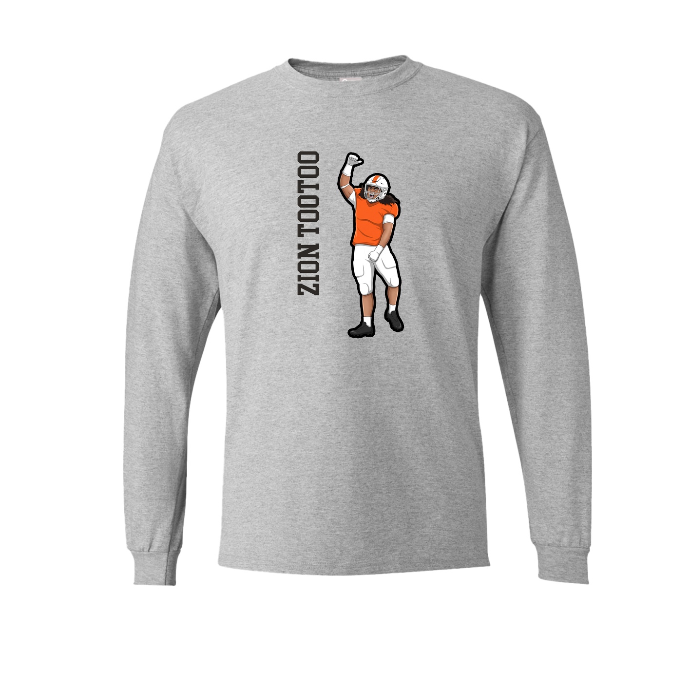 Long Sleeve Tee — Name Vertical in Grey