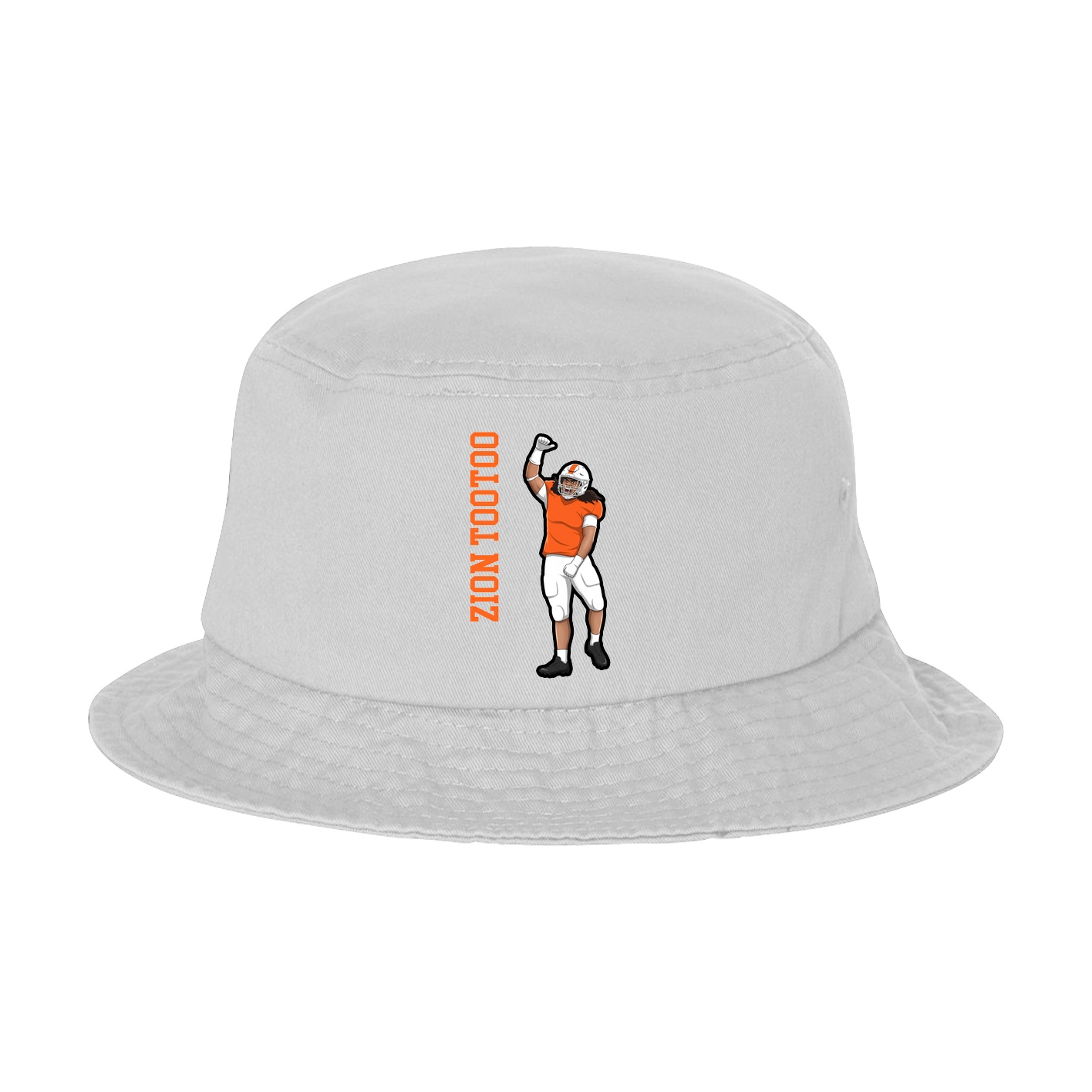Bucket Cap — Name Vertical in White
