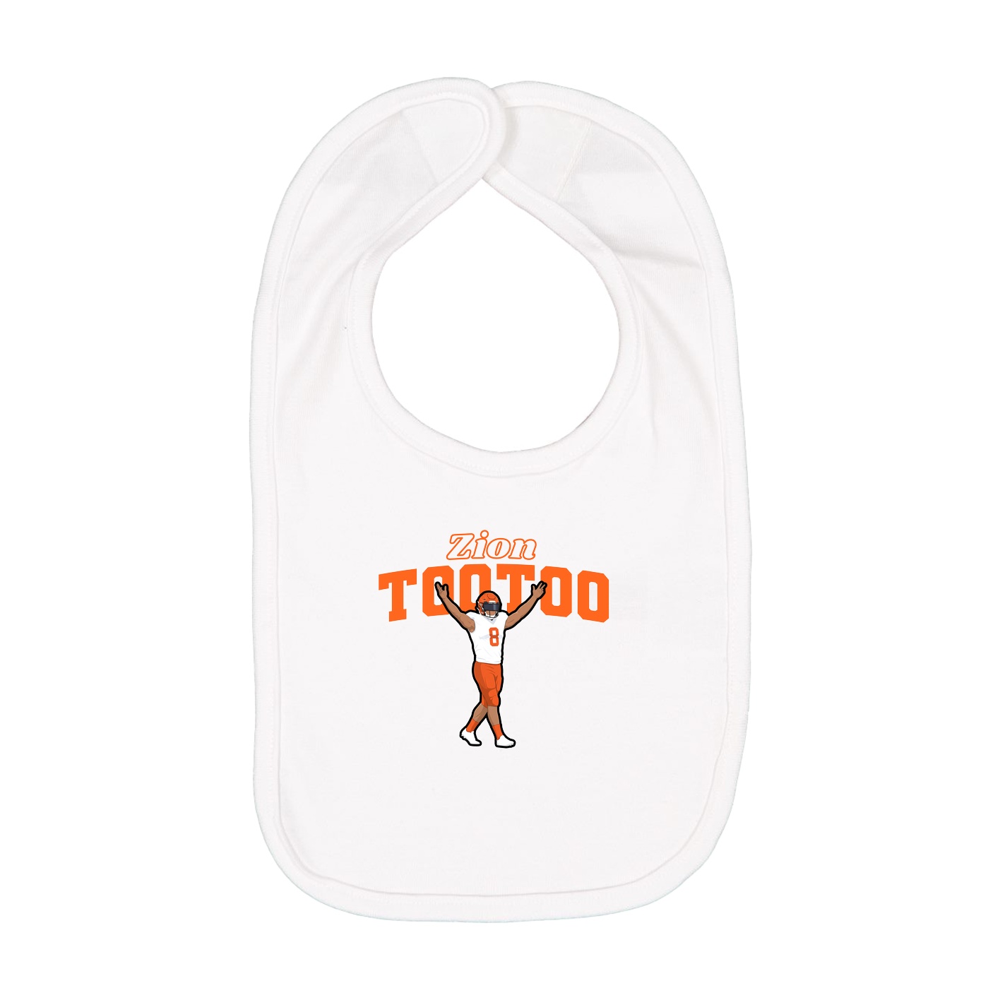 Infant Bib — Name Arch in White