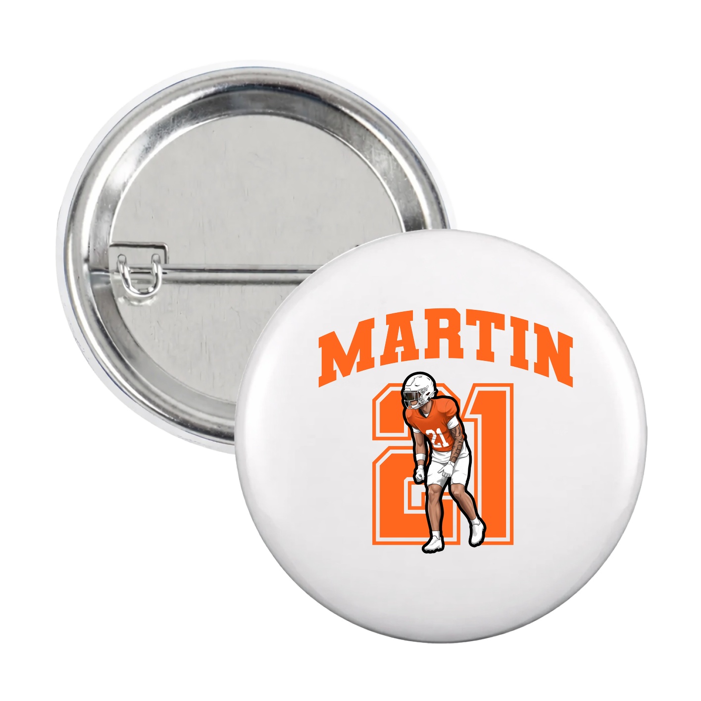 Game Day Button — Number in White