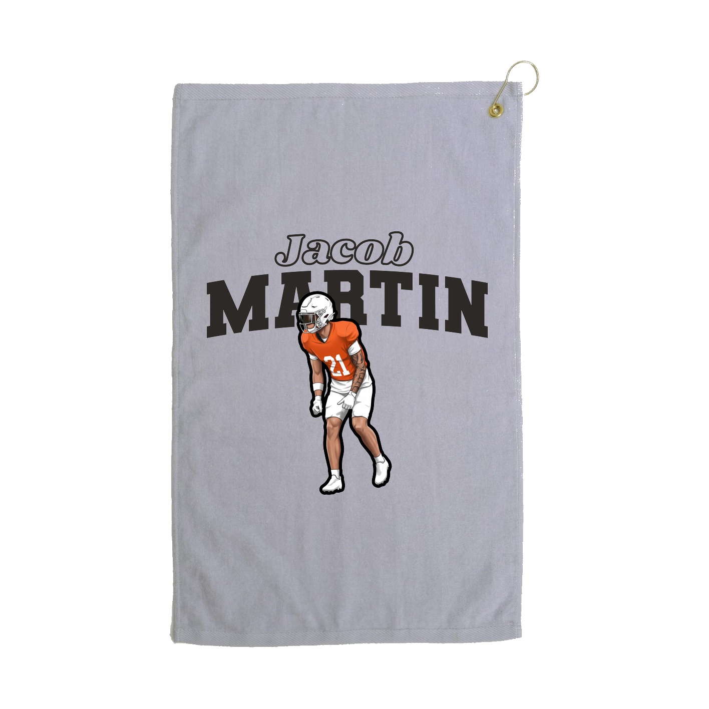 Golf Towel — Name Arch in Grey