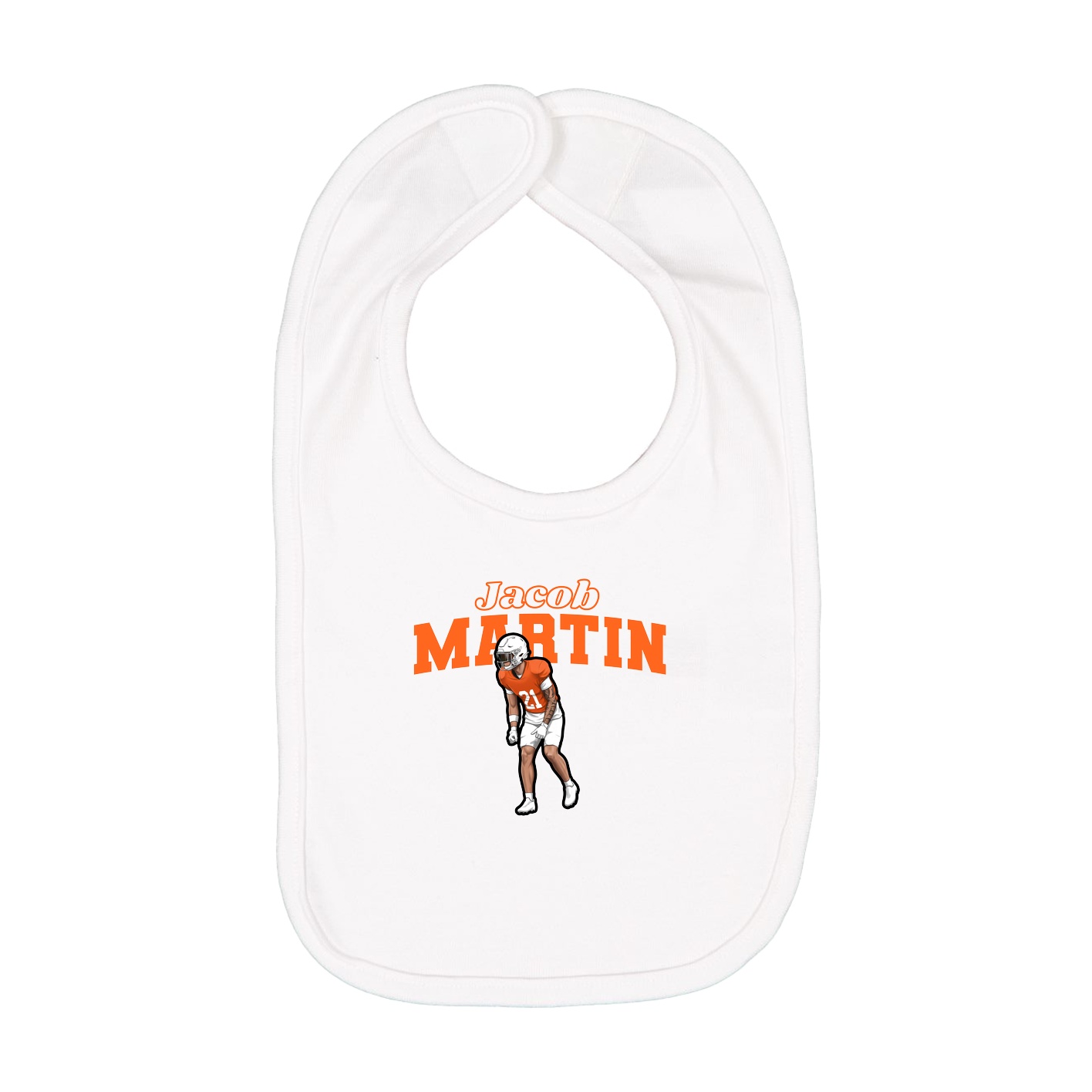 Infant Bib — Name Arch in White