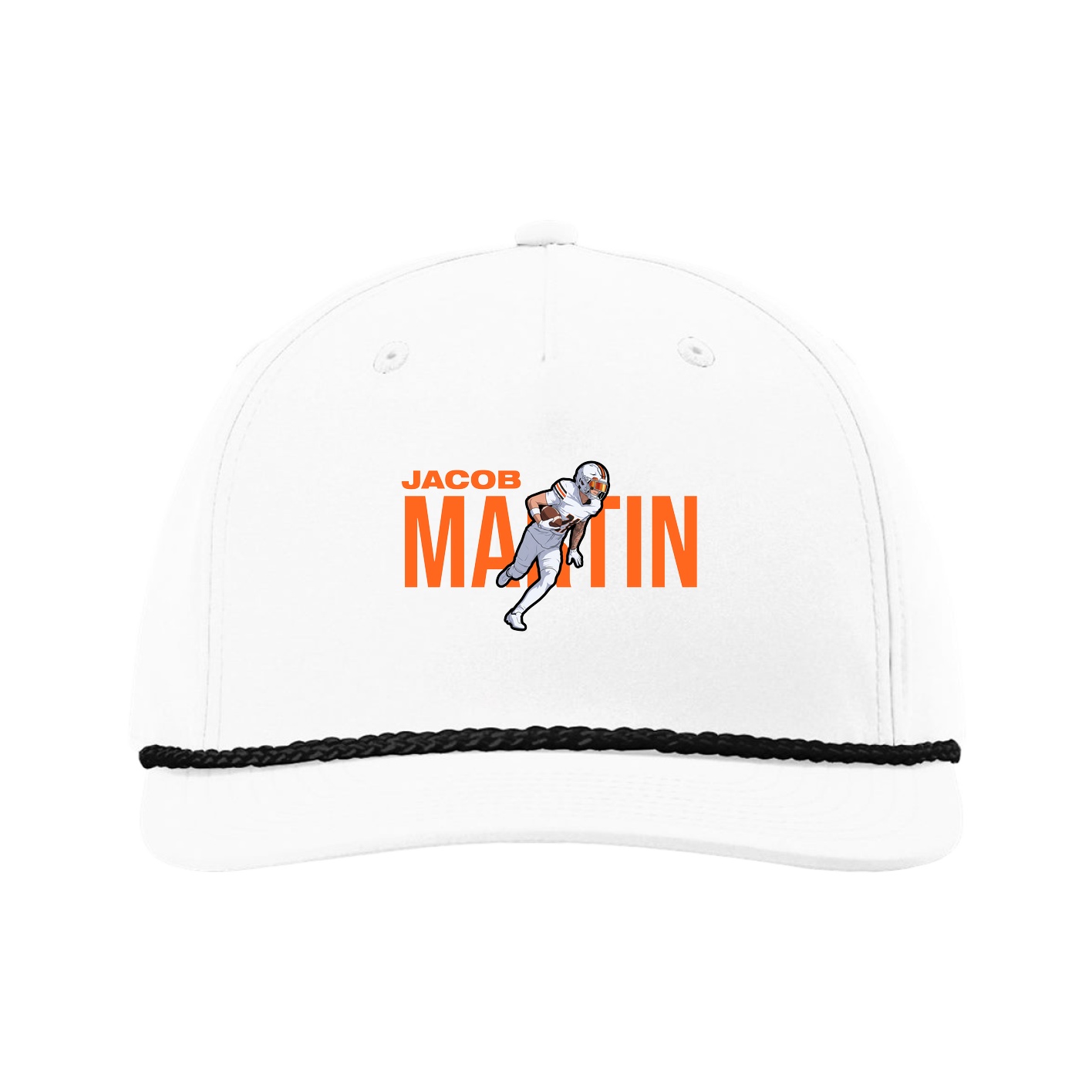 Five-Panel Classic Rope Cap — Player Name in White