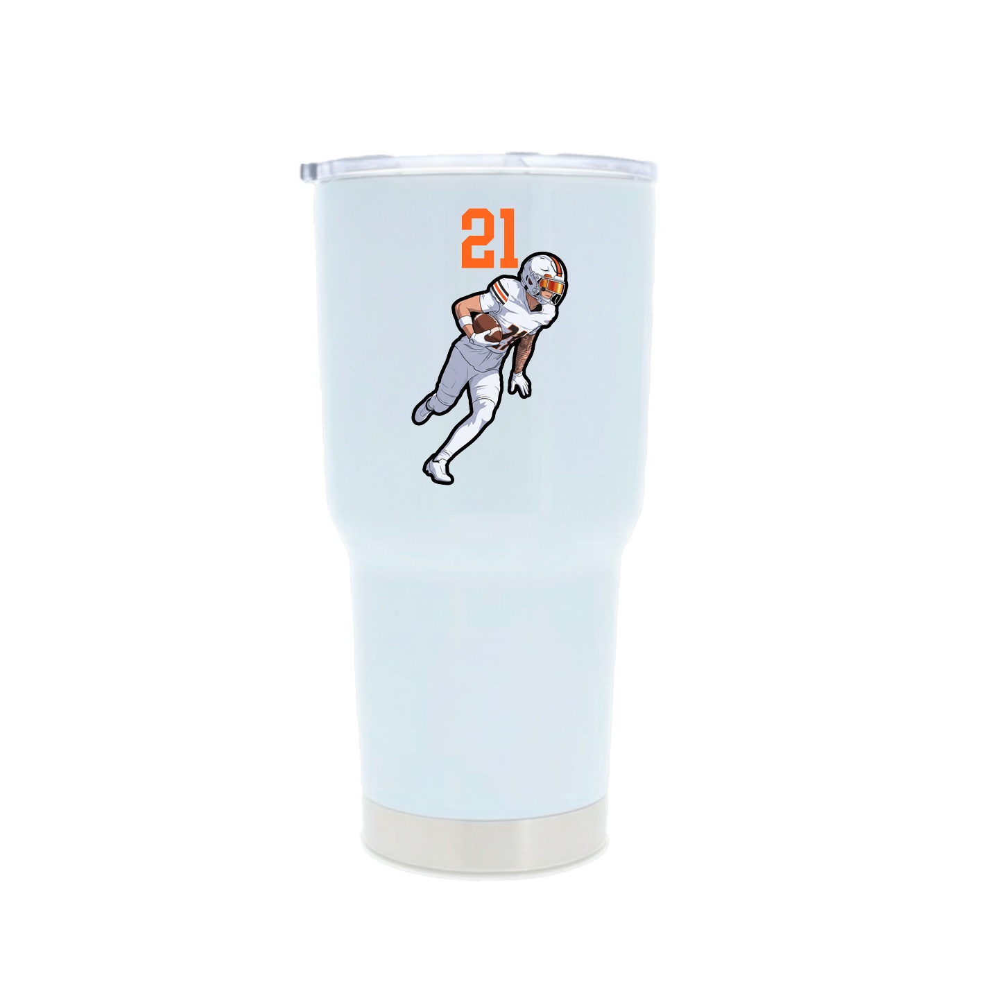 30oz Stainless Steel Tumbler — Number Top in White