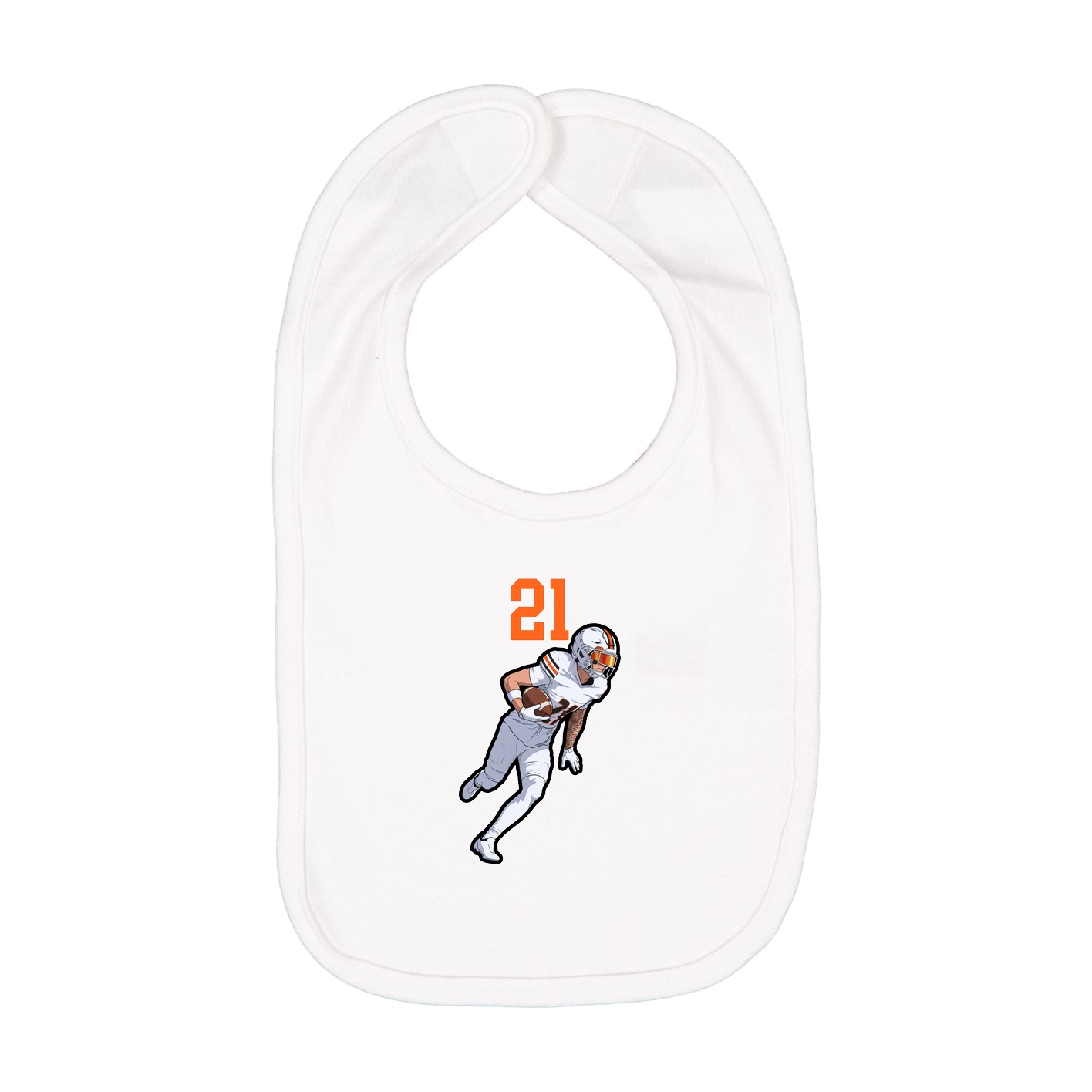 Infant Bib — Number Top in White