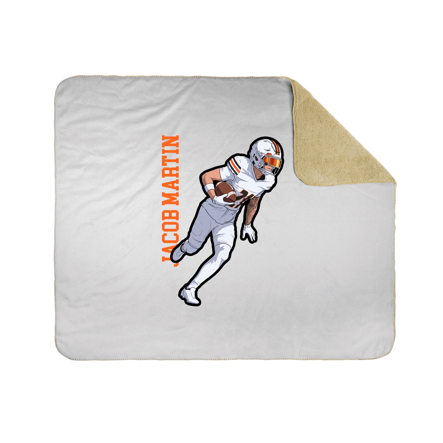 Throw Blanket — Name Vertical in White