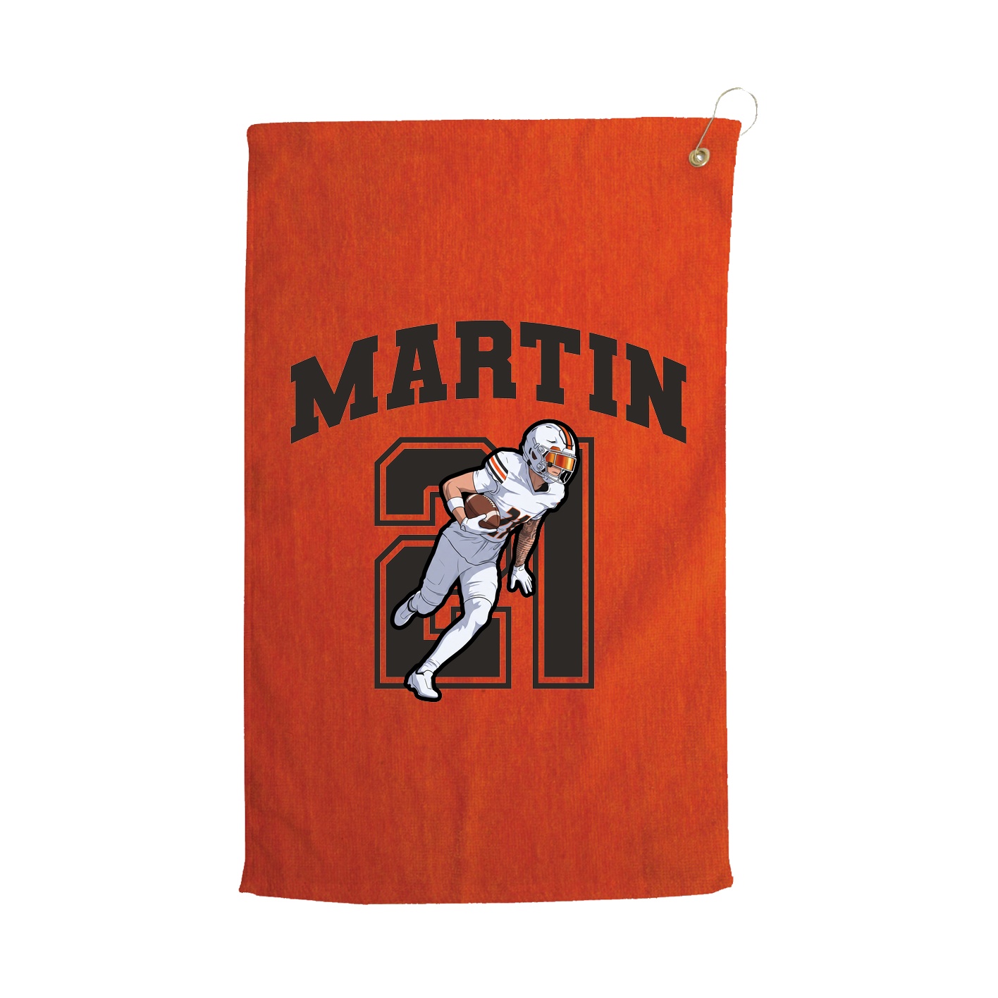 Golf Towel — Number in Orange
