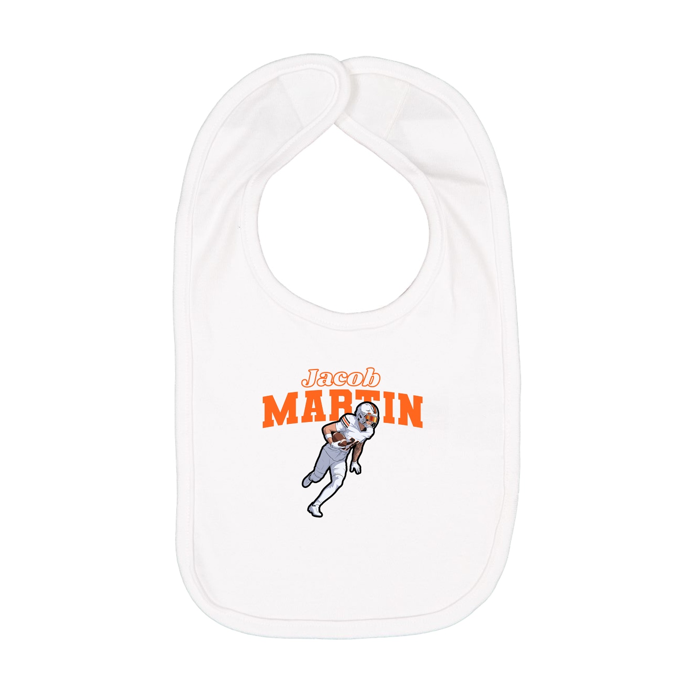 Infant Bib — Name Arch in White