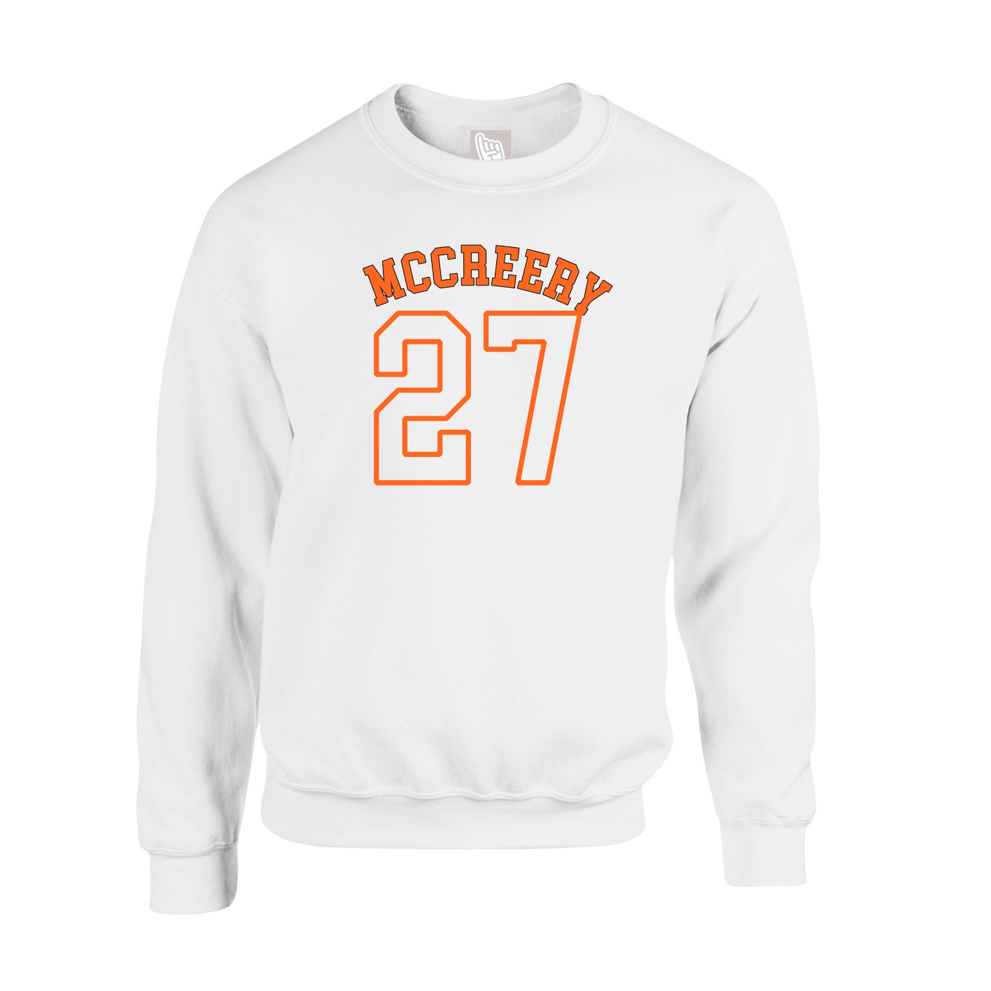 Fleece Crew — Shirsey Arch in White