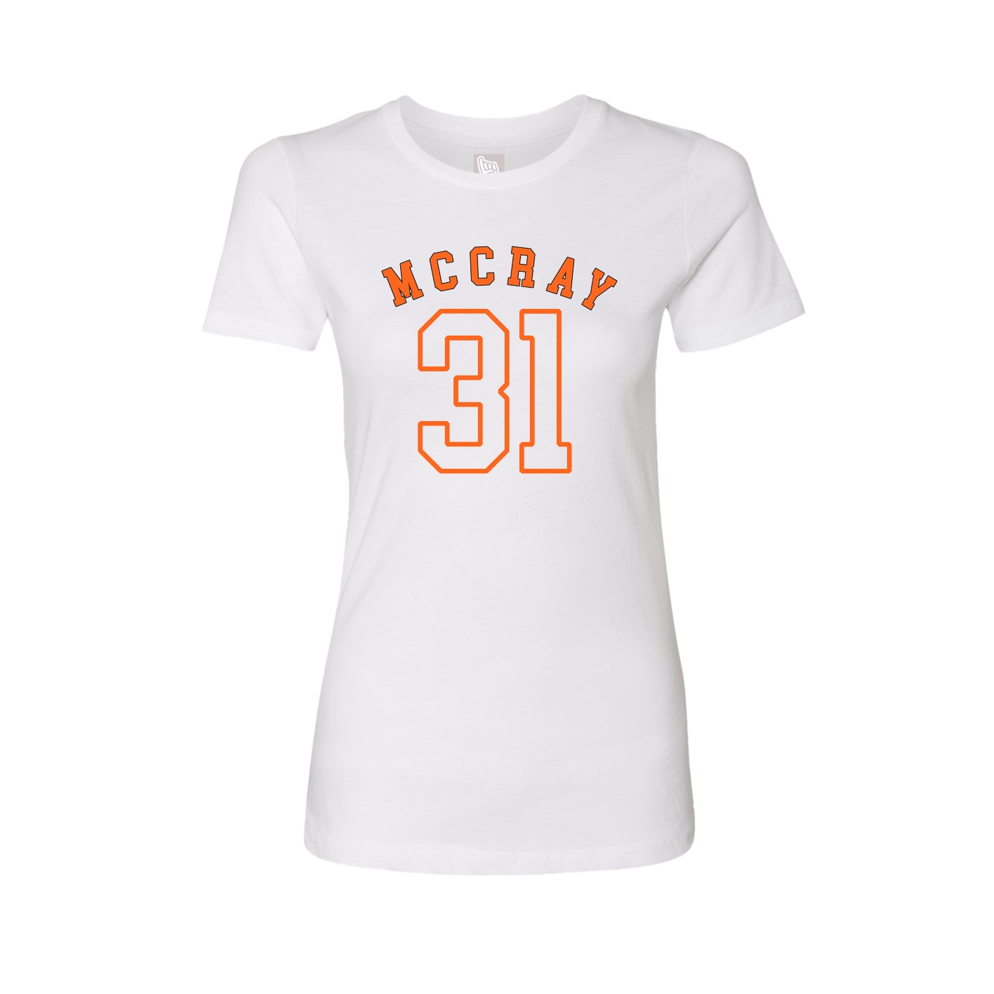Fitted Women's Tee — Shirsey Arch in White