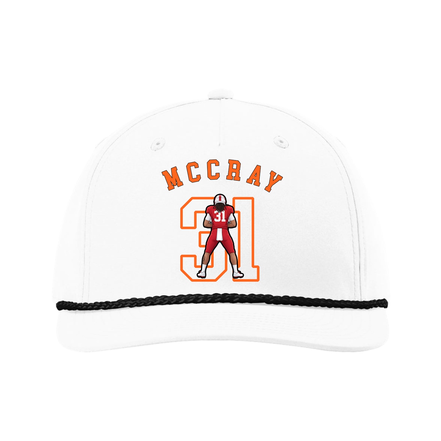 Five-Panel Classic Rope Cap — Shirsey Arch in White