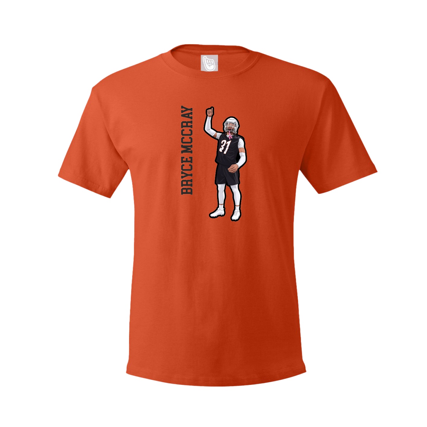 Youth Tee — Name Vertical in Orange